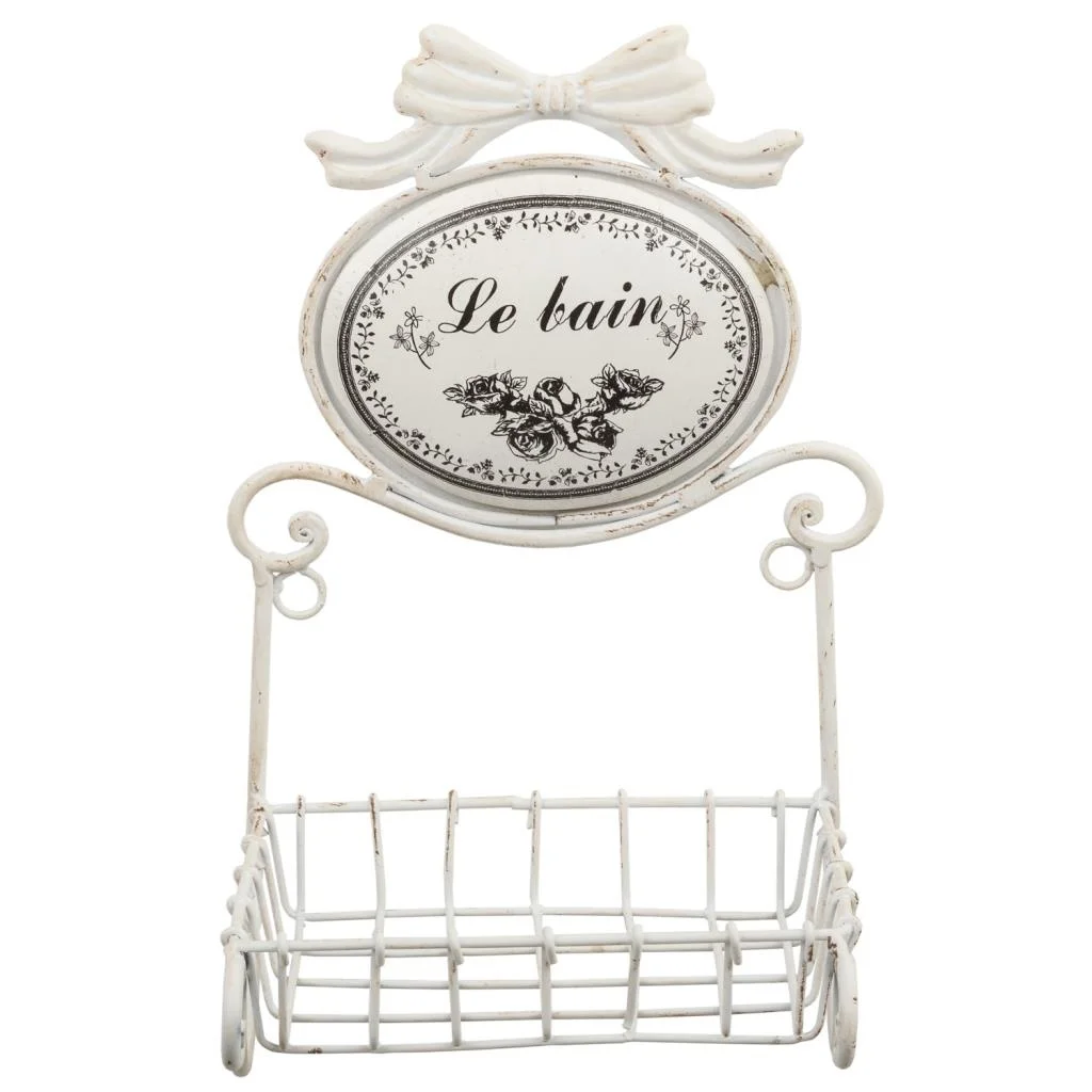 Wonderlust Deco - Jabonera de metal blanca 17x13x30 cm Blanco 17,3x13x29,5h cm