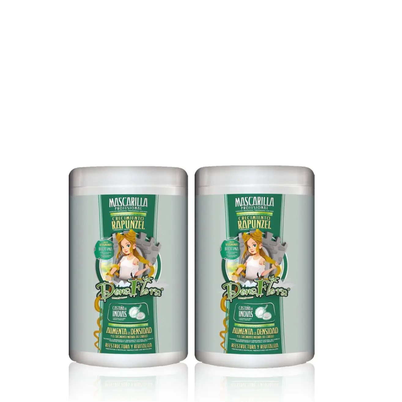 PACK DE 2 BOTELLAS MASCARILLA DONA FLORA  RAPUNZEL CRECIMIENTO