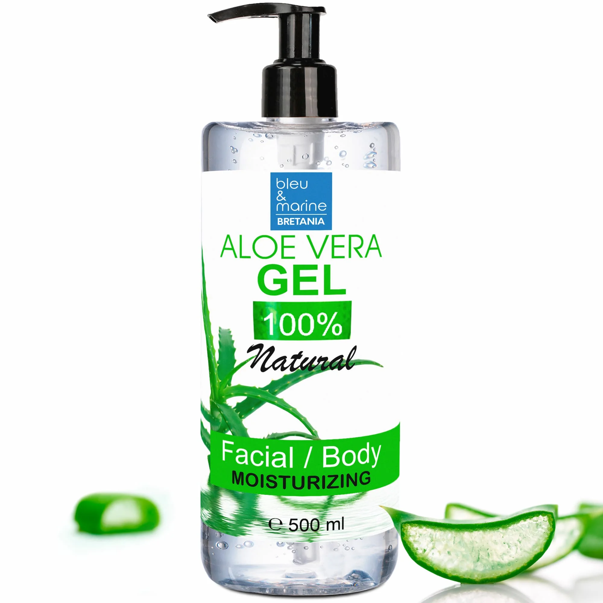 Gel de Aloe Vera Puro 100% Natural Hidratante Diario - Bleu & Marine Bretania
