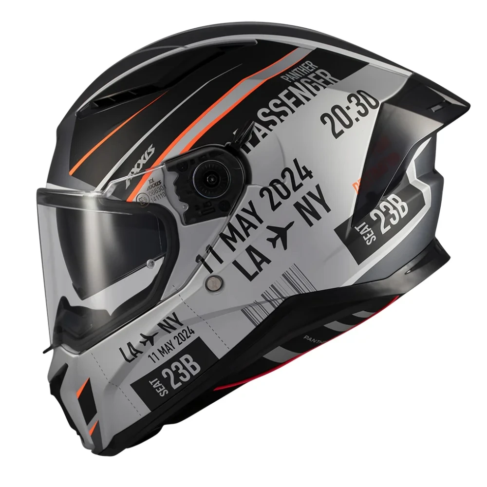 Casco Moto Axxis Panther SV Passenger Integral con Visor Solar, Homologación ECE 22.06, Casco Deportivo Ligero, Seguro y Confortable para Ciudad y Carretera