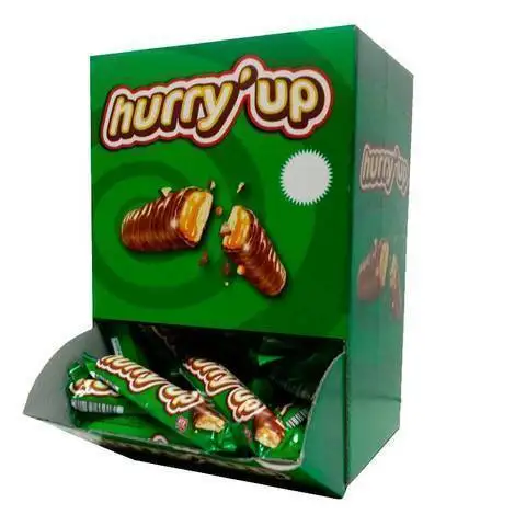 Vidal HurryÚp Caja Expoxitora de 60 Unidades Aprox de 25 gr. Deliciosas Barritas Envasadas Individualmente.