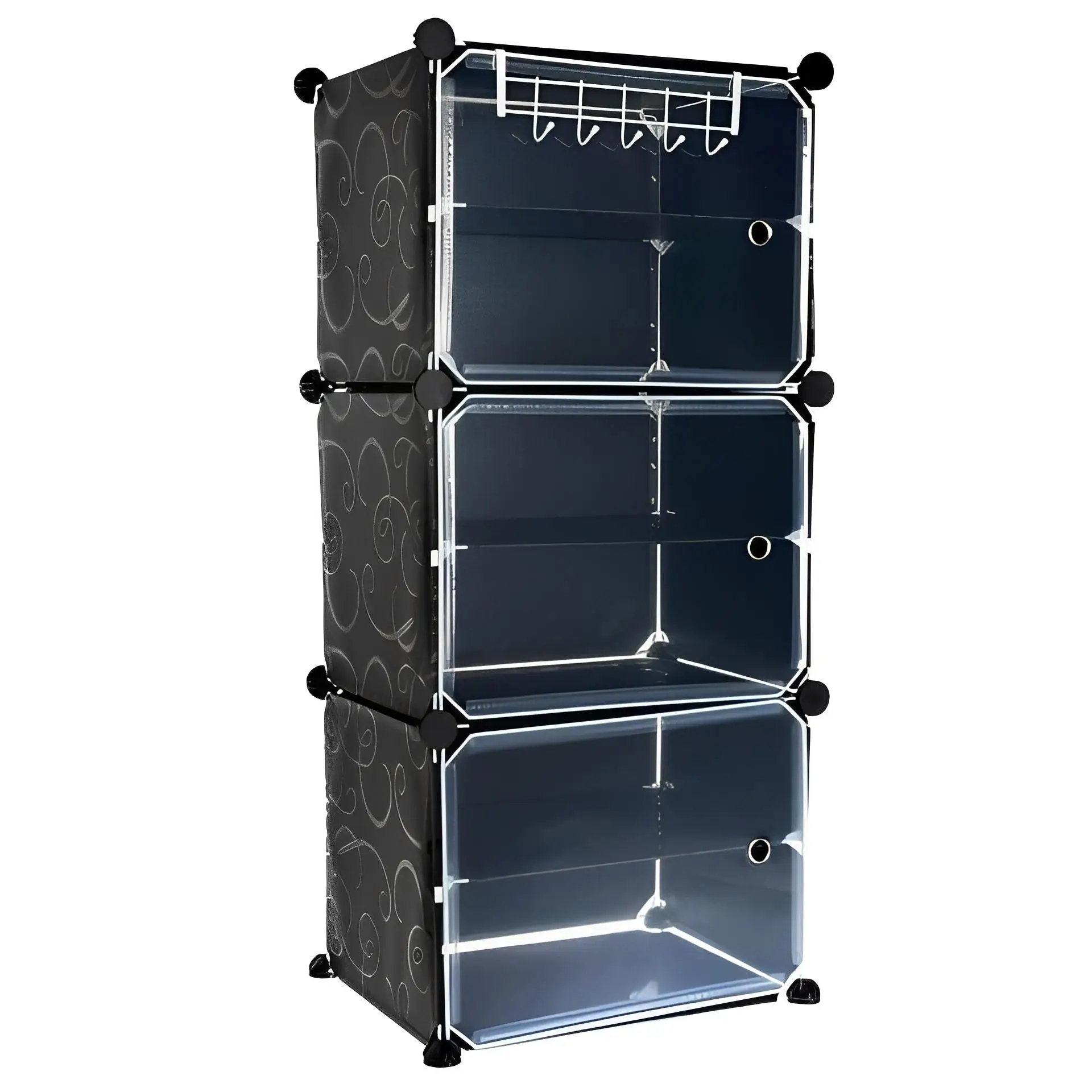 Ruhhy, Zapatero Modular de 6 Niveles, 3 módulos, Estante Organizativo de Almacenaje para Zapatos, Ideal para Hogar, Oficina y Armarios, Capacidad para 18 Pares, Diseño Compacto y Funcional