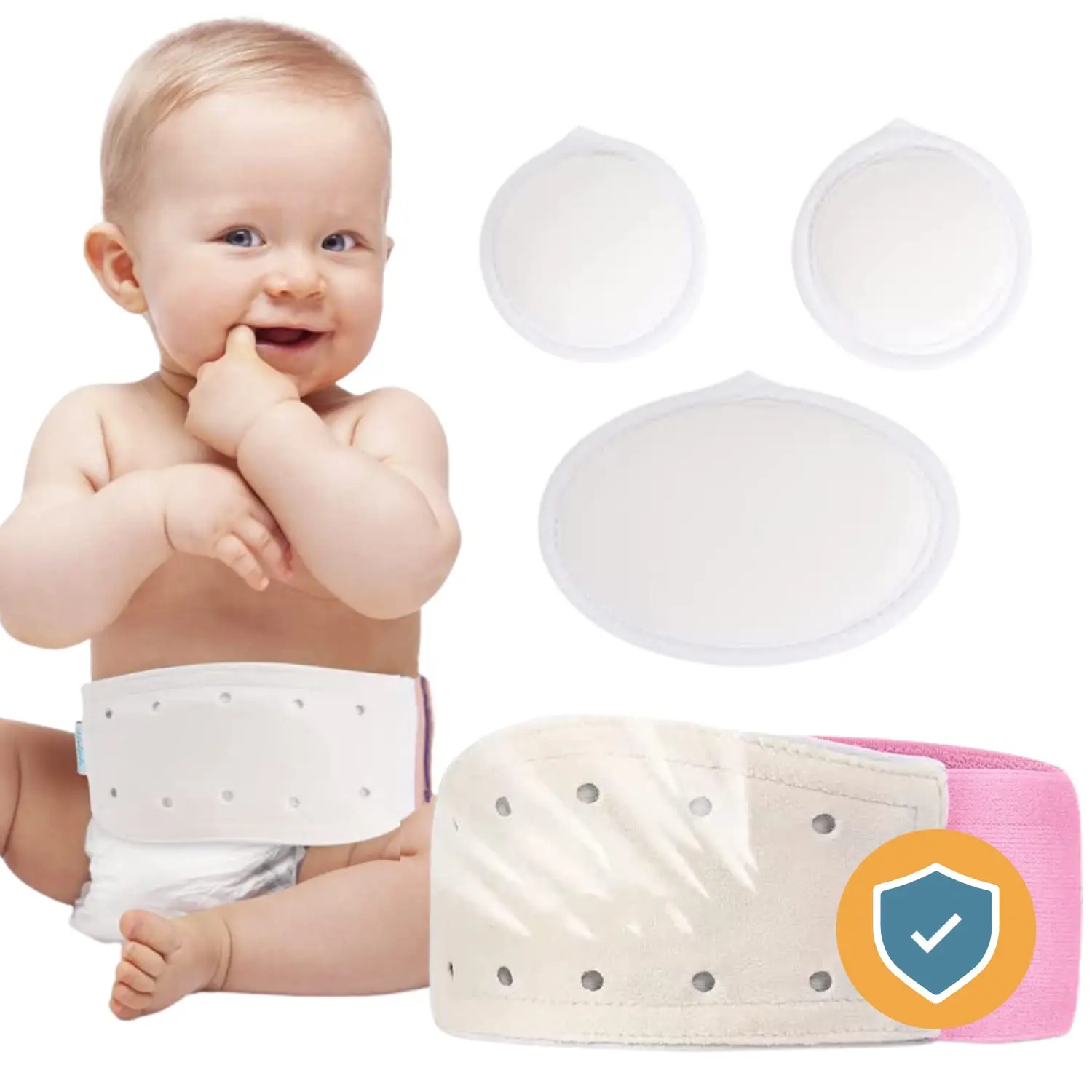 Hernia Umbilical baby belt with 3 orthoprime pads