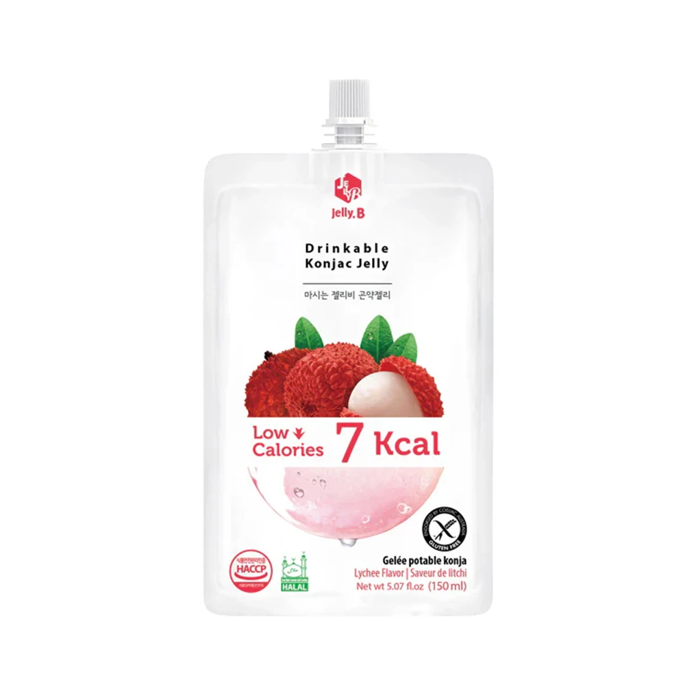 Konjac Jelly Coreano Sabor Lychee – Gelatina de Frutas Baja en Calorías y Alta en Fibra | Snack Saludable y Refrescante