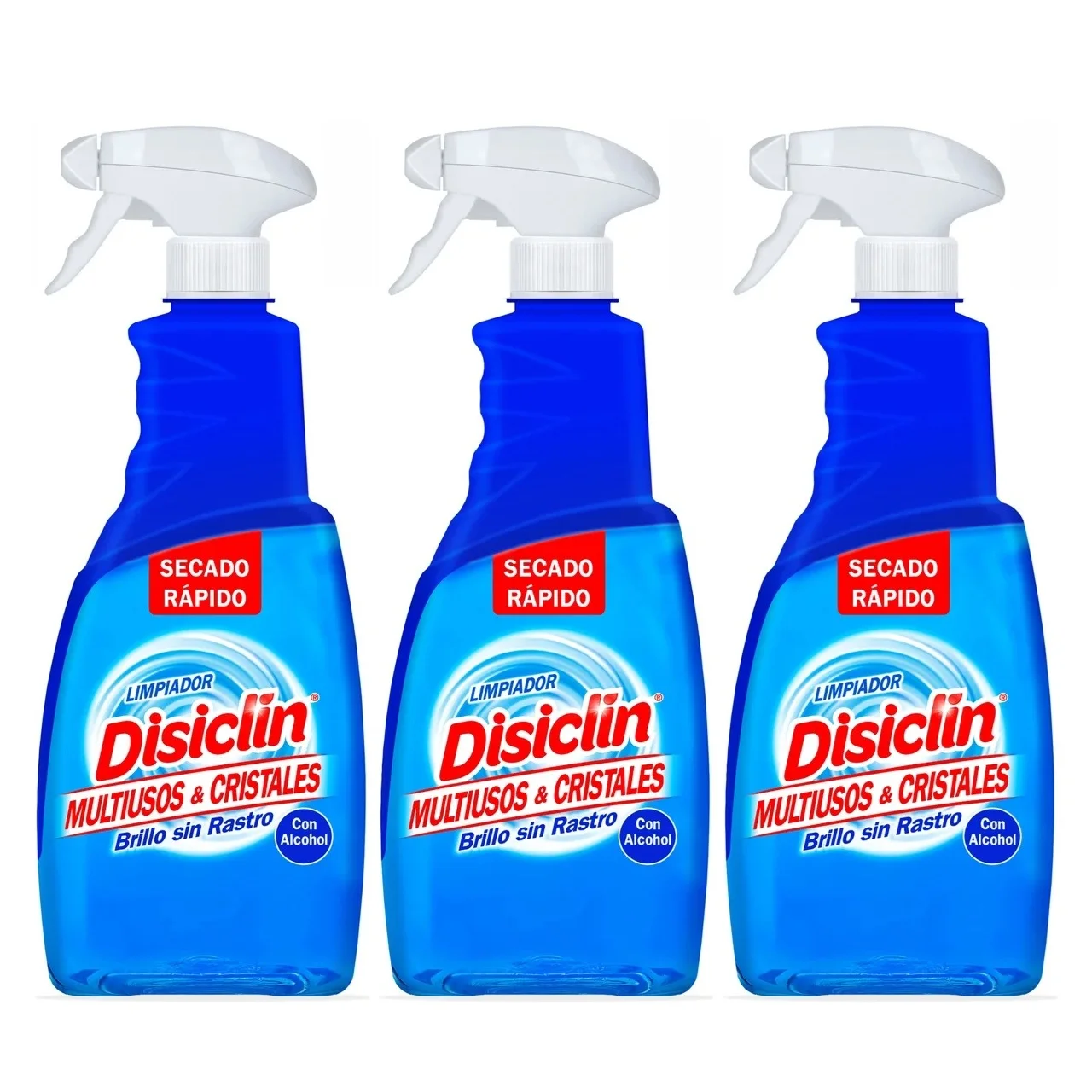 Disiclin Multiusos y Cristales en spray 750 ml – (Pack 3 unidades) - Tecnología Clean & Pure, Limpieza en profundidad, Reduce impurezas, Neutraliza malos olores, Con alcohol, Cristales y Superficies
