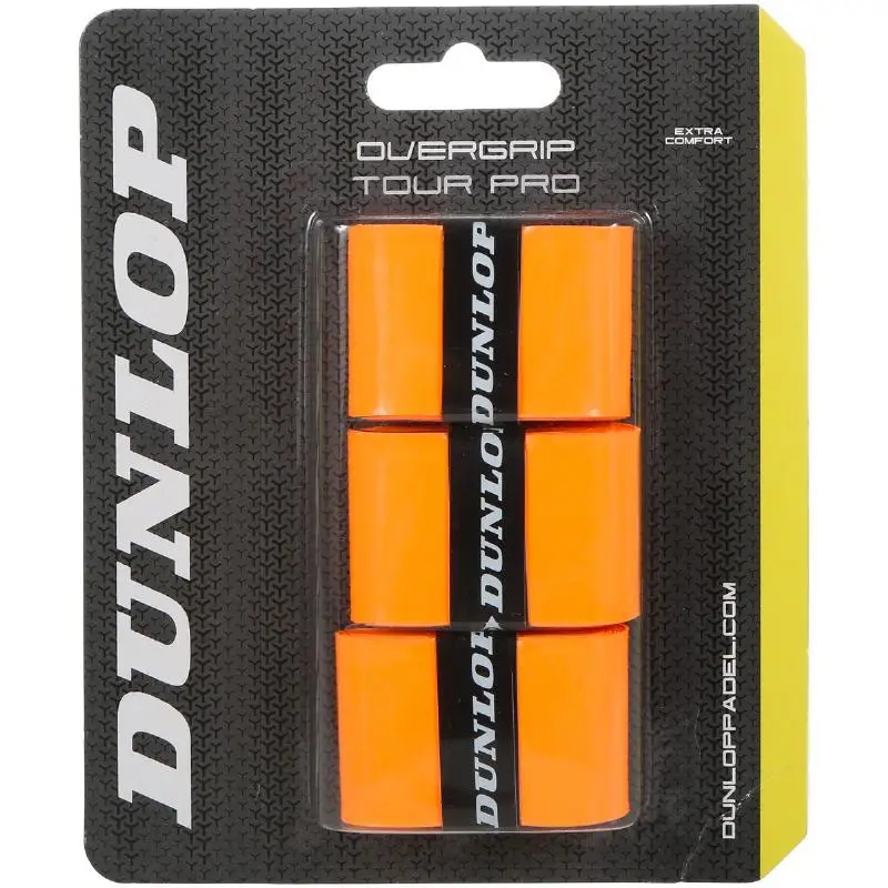 Blister Dunlop 3 Overgrips Tour Pro Naranja Fluor