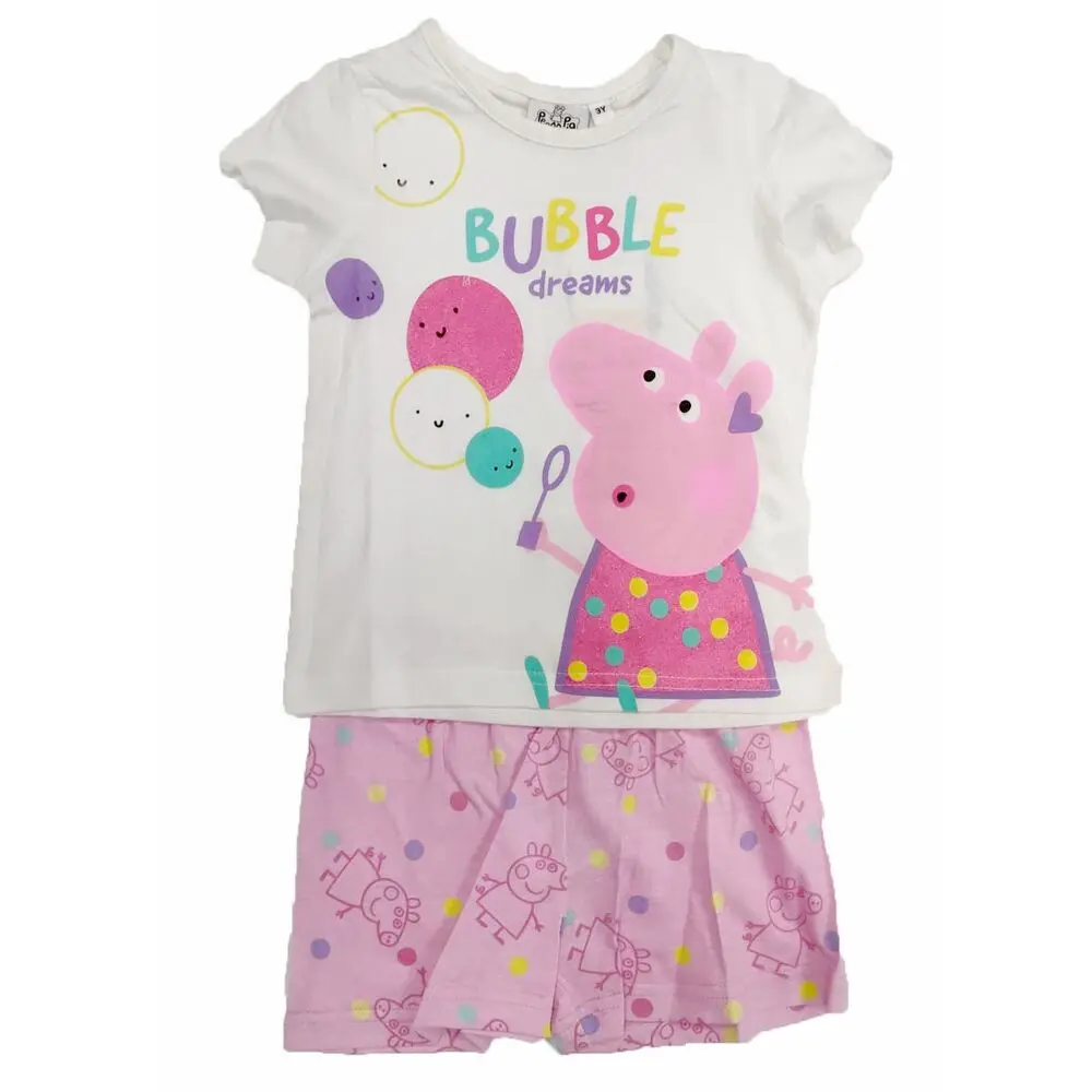 Cerdá Pijama Sun City Blanco Peppa Pig para Niñas y Bebés