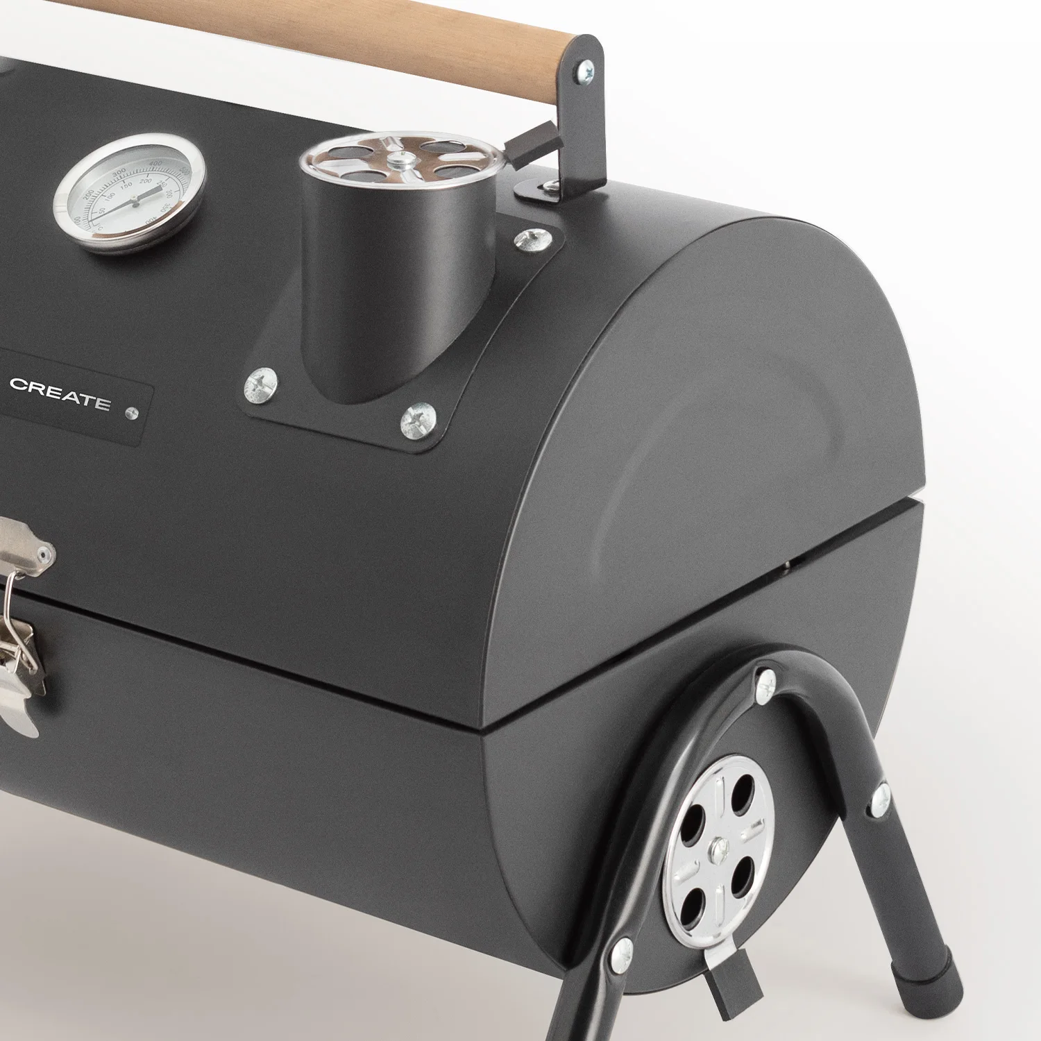 Create - compact and portable charcoal smoker barbecue - transportable - with thermometer - smokey compact bbq