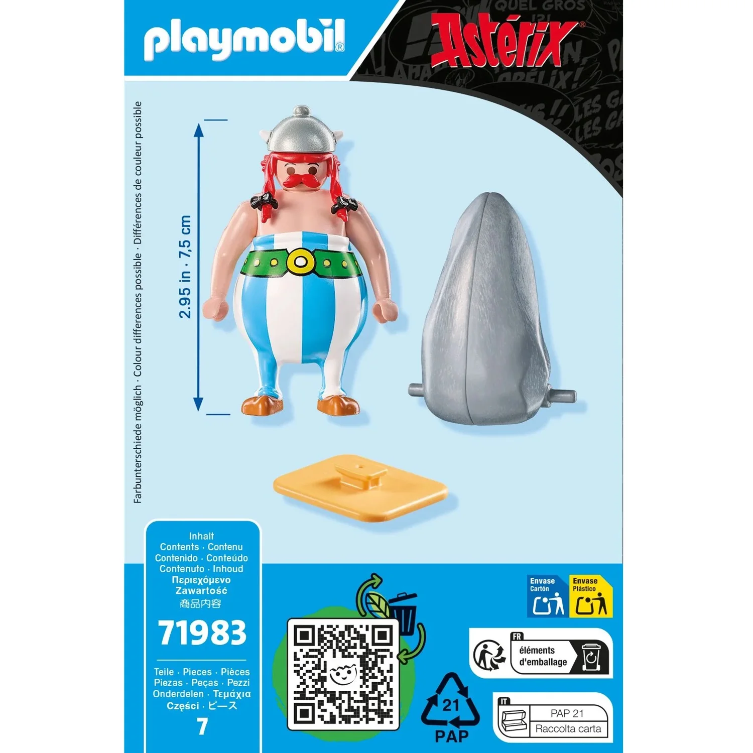 Playmobil astérix - obelix with menhir, 71983, store with official license