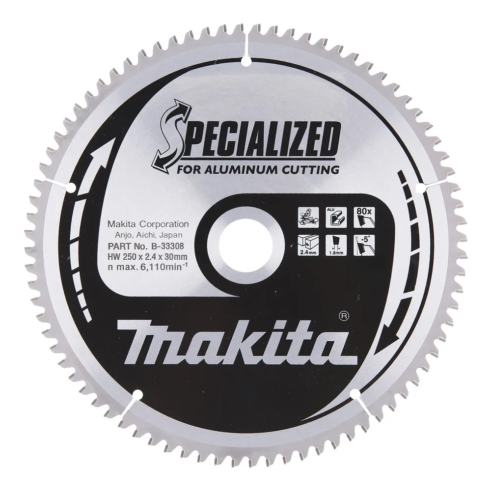 MAKITA - B-33308 Disco sierra circular , Specialized TCT, 250 x 30 mm, 80 D MAKITA