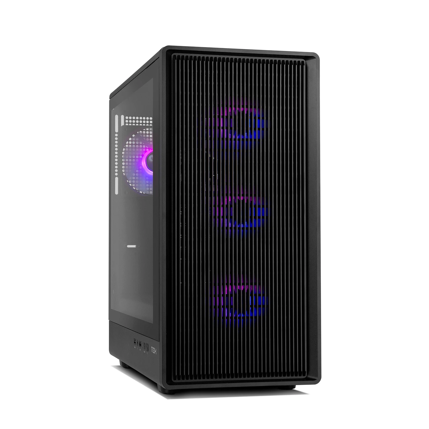 NOX Xtreme Products Hummer IOTA – Semitorre ATX | M-ATX | ITX Incluye 4 Ventiladores ARGB de 120mm, Frontal Mesh, Lateral Cristal Templado, USB 3.0, Soporte GPU de 330mm, Filtro Magnético