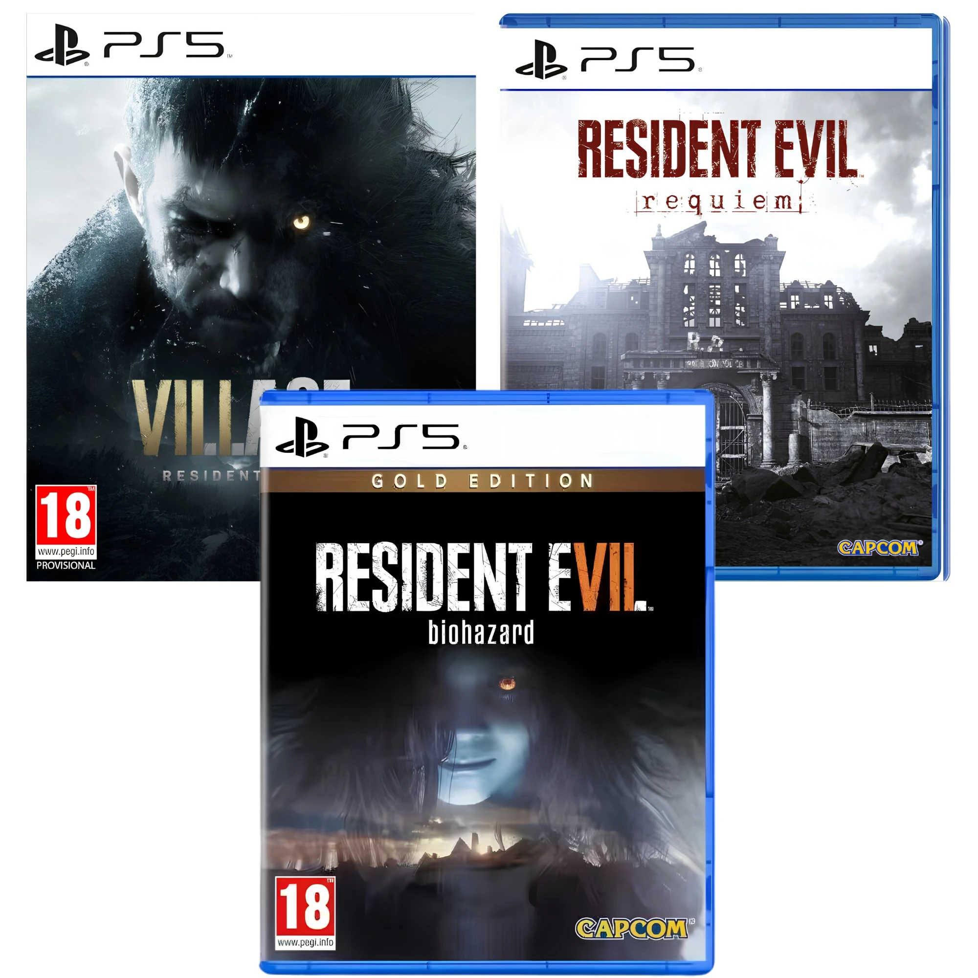 Pack Resident Evil 7 Gold Edition + Resident Evil Village (VIII) + Resident Evil Requiem - PS5 - Nuevo Precintado - PAL España