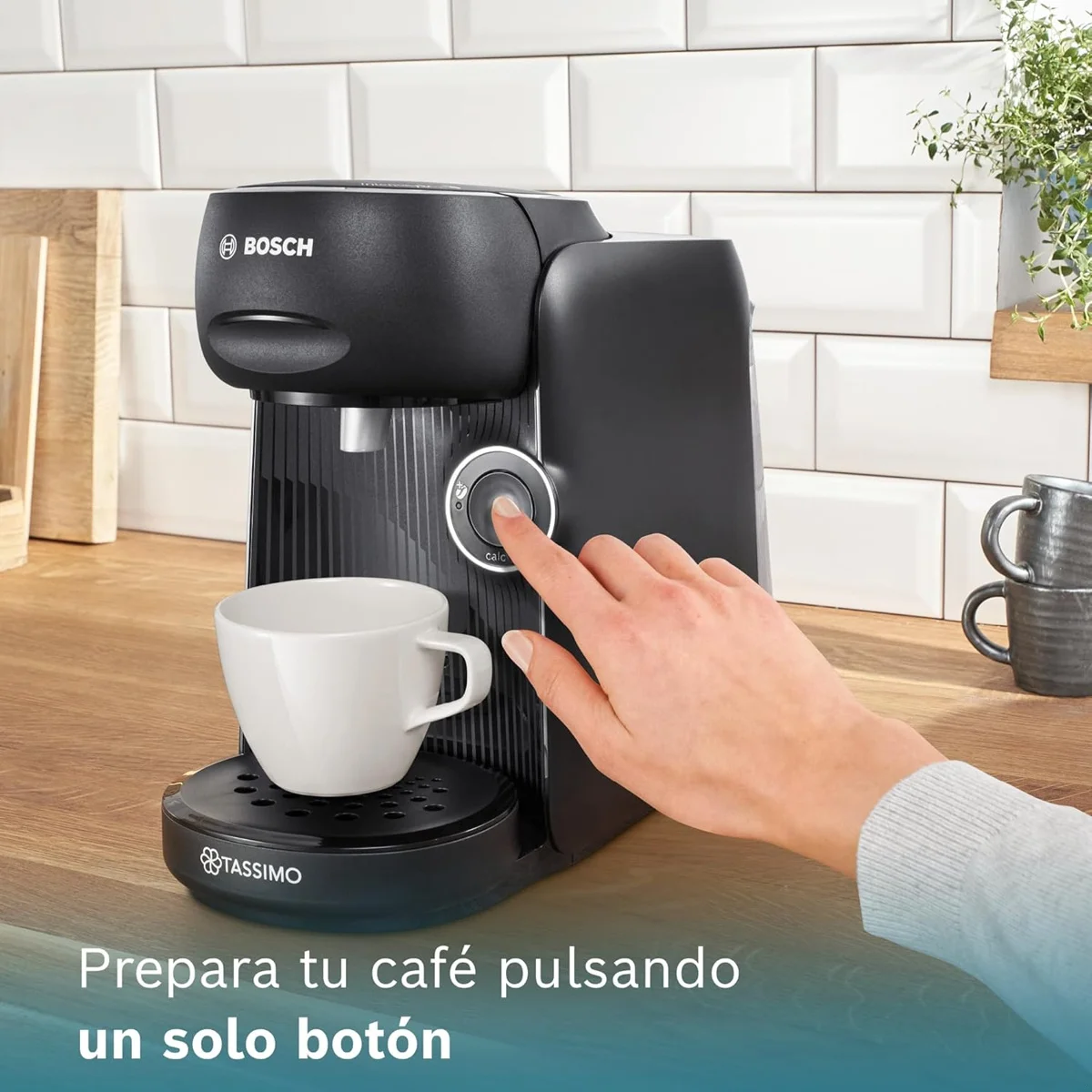 Bosch Tassimo Finesse Capsule Coffee Maker, 0.7L capacity, IntelliBrew technology, OneTouch feature for easy operation, perfect for making up to 40 coffee specialties at home with a compact design.