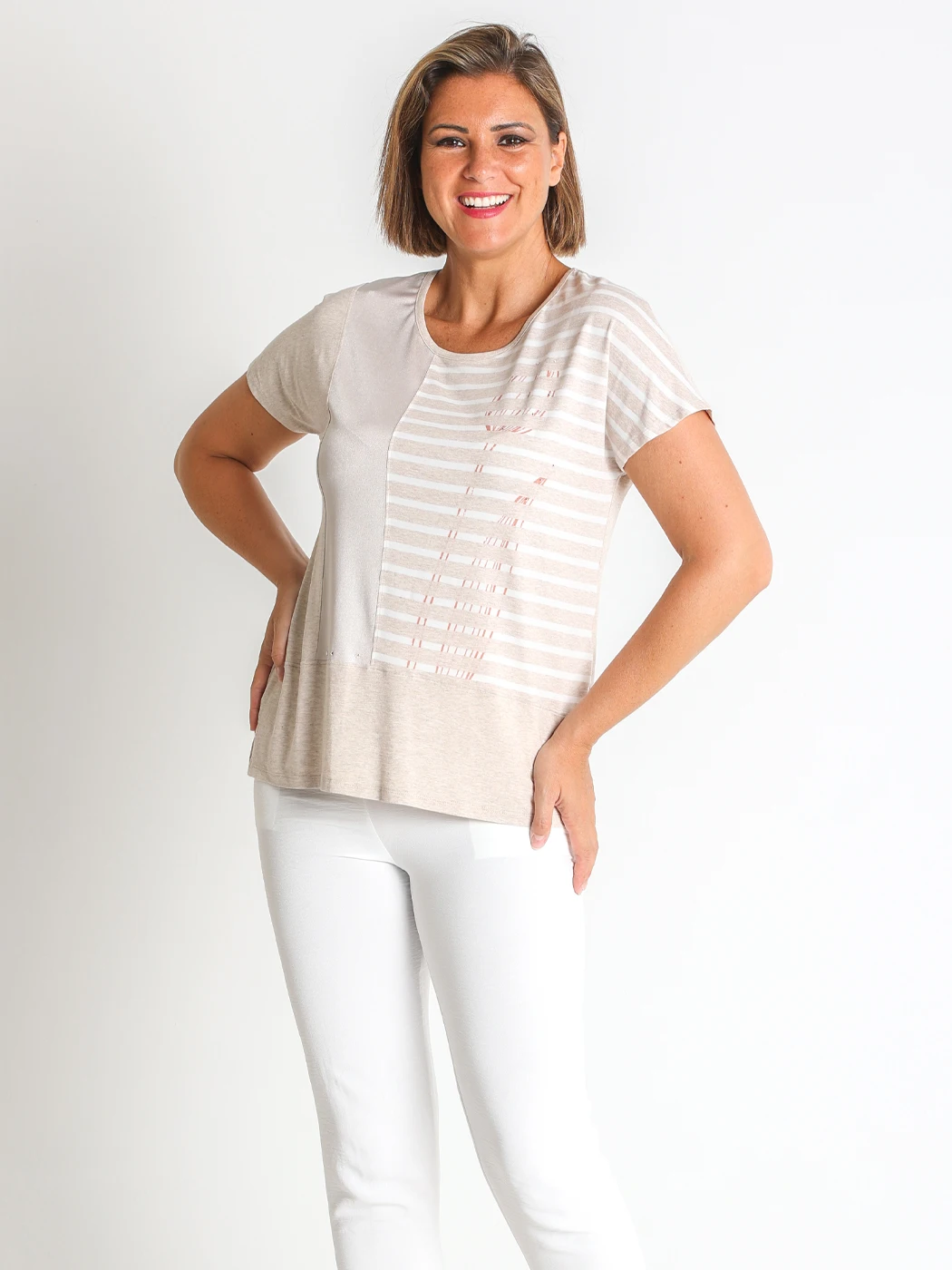 3672400  CAMISETA COMBINADA VISCOSA RAYAS