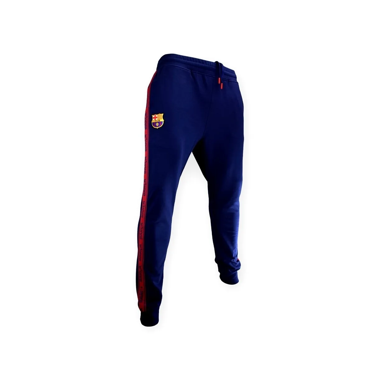 Pantalón de entrenamiento FC Barcelona training azul oscuro detalle escudo bandas granate laterales