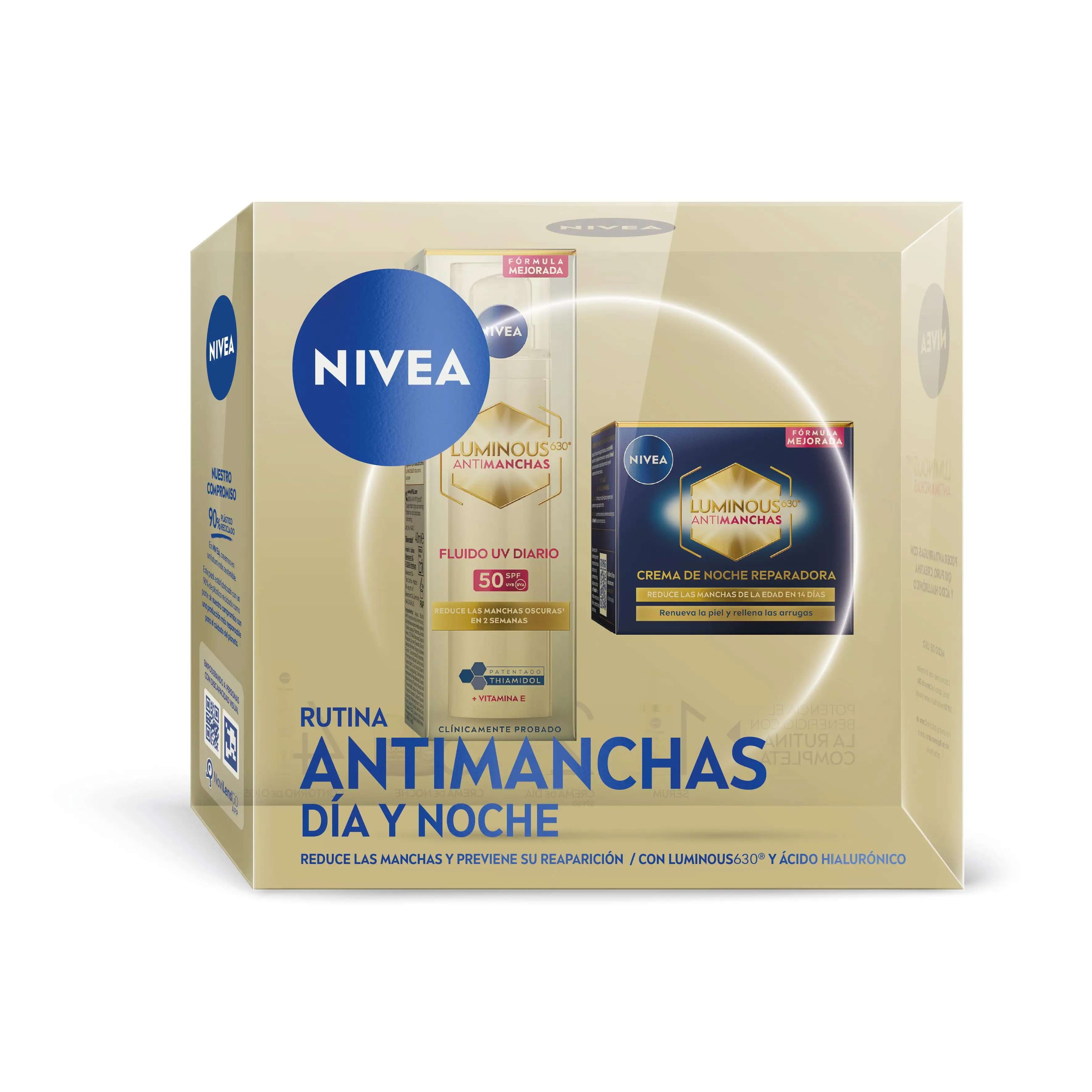 NIVEA Pack Luminous - Caja regalo con Crema de día FP50 y Crema de noche - Rutina antimanchas