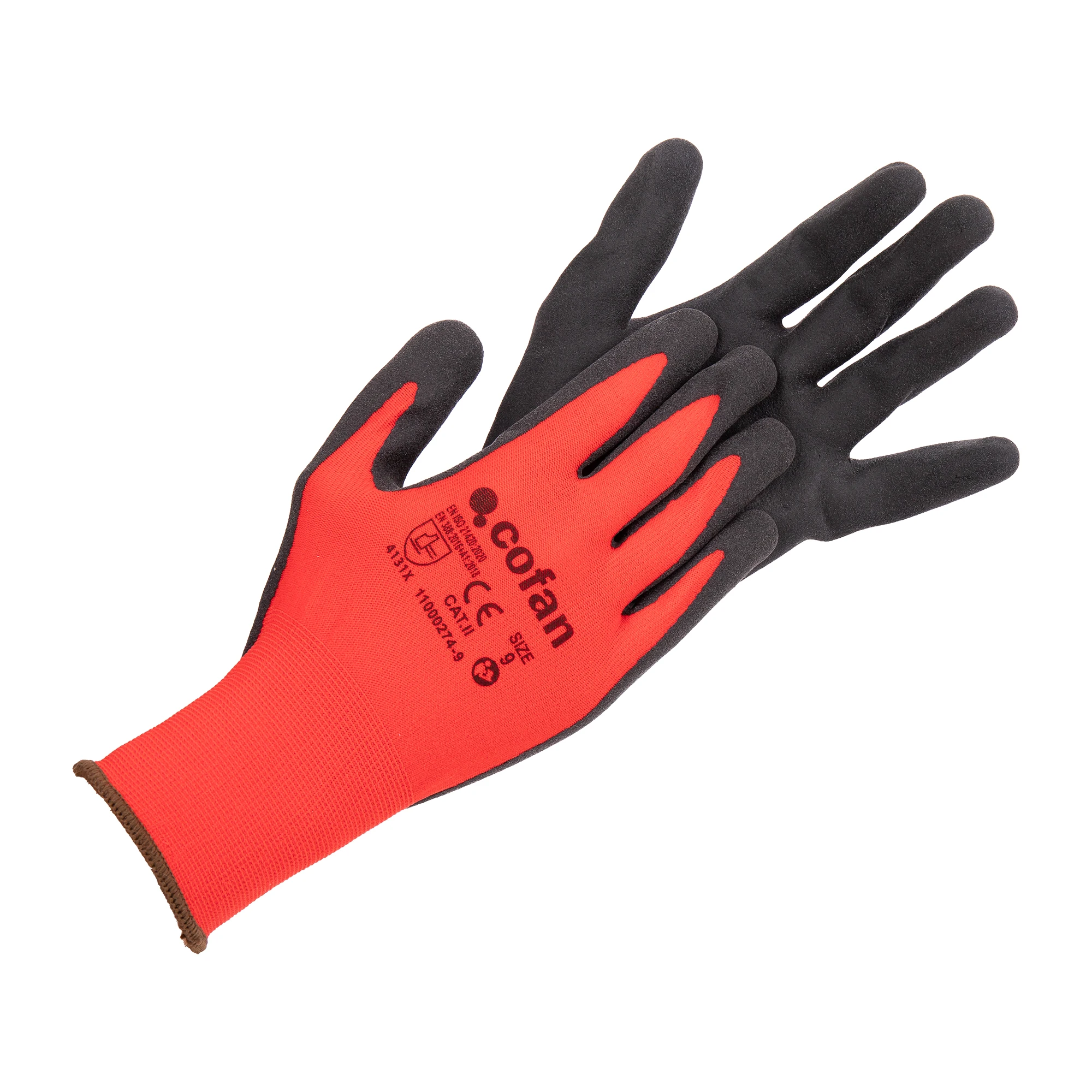 COFAN - Guantes impregnados de nitrilo modelo Sandy Coating | Ideal para automoción, construcción y manipulación de aceites