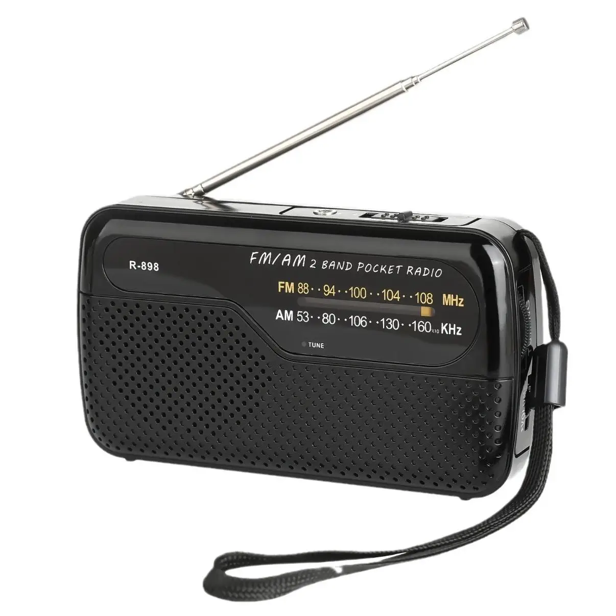 Radio Portátil AM FM CMiK MK-6 de Bolsillo - Receptor Analógico con Altavoz Hi-Fi, Conector Auriculares y Antena Telescópica