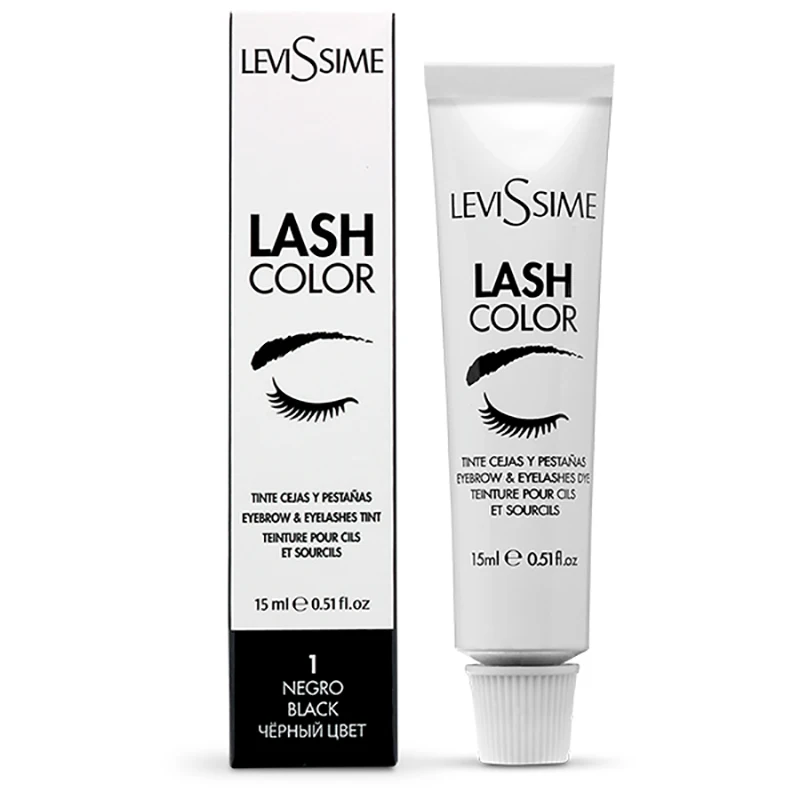 Levissime Lash Color 15mL 1 Black Tinte Cejas y Pestañas Negro - Coloración Especial para Cejas y Pestañas