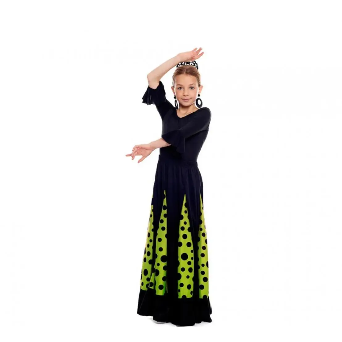 Parland Sevillana green black moon keel skirt for girl