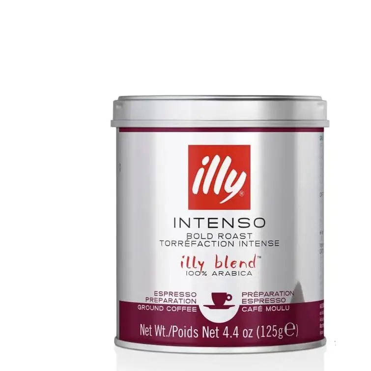 Illy intense espresso ground coffee 4 bottle of 125g total 500g