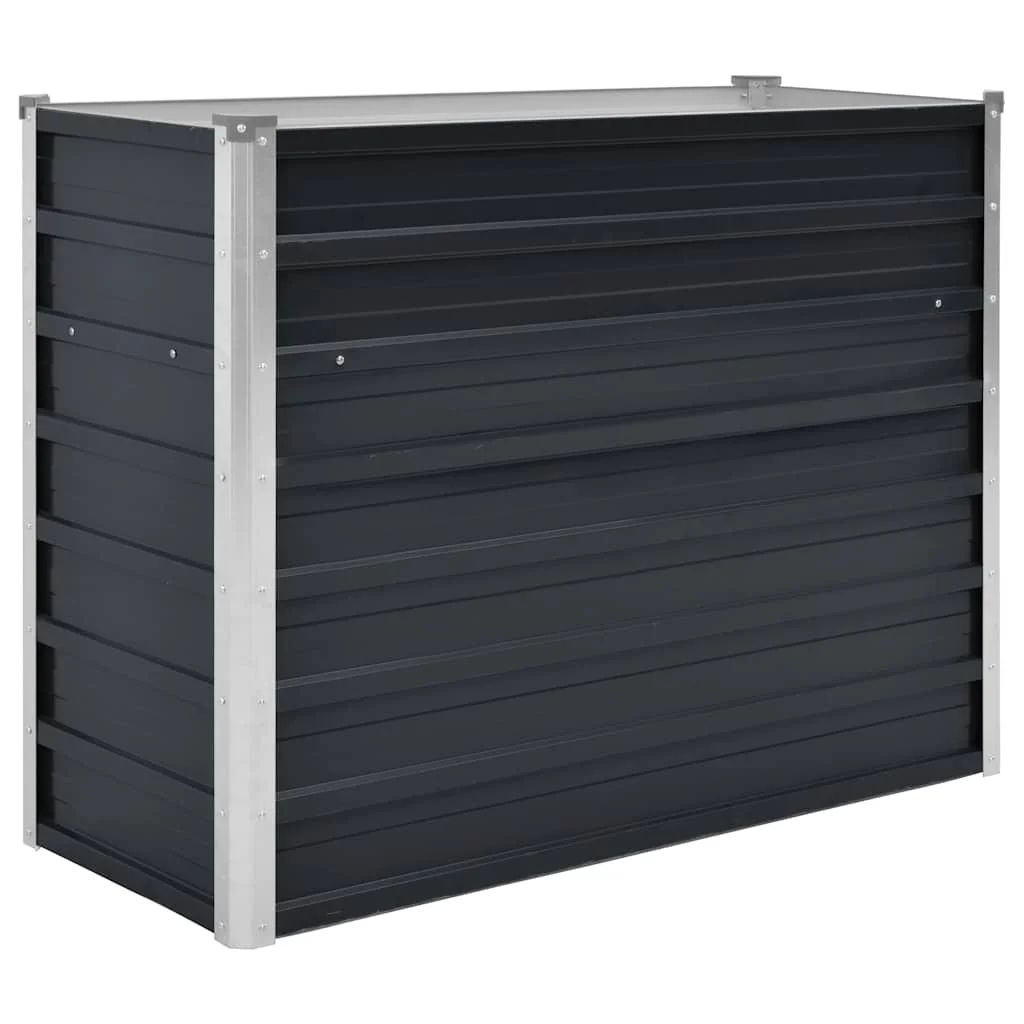 Arriate de acero galvanizado gris antracita 100x40x77 cm Maceta de exterior apta para verduras, flores, hierbas y fresas. Ideal para el patio o el balcón. Planta resistente. Macetas para el hogar y el
