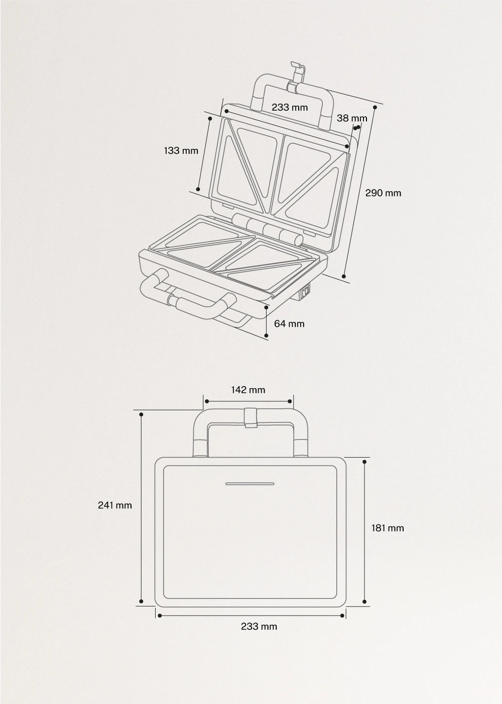 Create - sandwich maker, grill and waffle maker packs + accessories plates - double stone studio pack