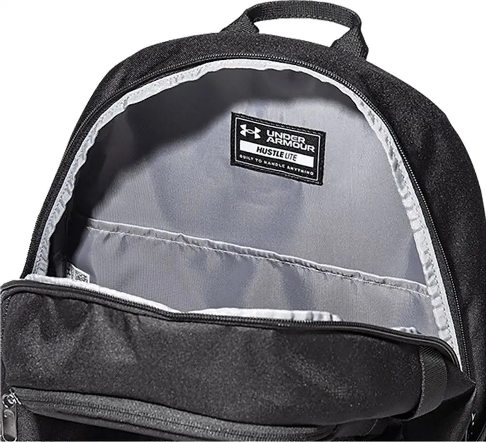 Under Armour Men's Backpack 1364180-002, waterproof bag with UA Storm technology, padded laptop sleeve for 15" MacBook Pro, ergonomic straps, and multiple pockets including a side water bottle holder, ideal for gym and outdoor use.