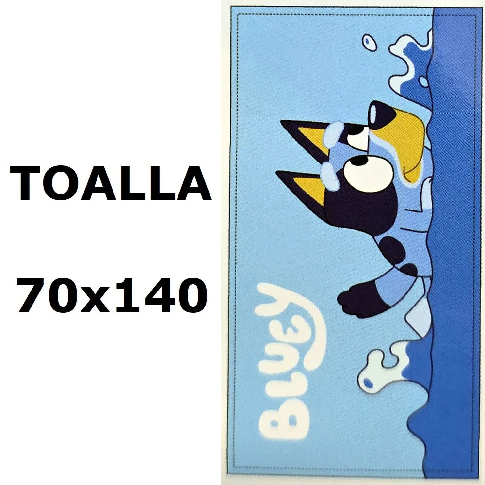 Toalla de playa BLUEY,Toalla de baño BLUEY,MICROFIBRA 100% POLYESTER,MEDIDAS 70x140cm,cm,fespu