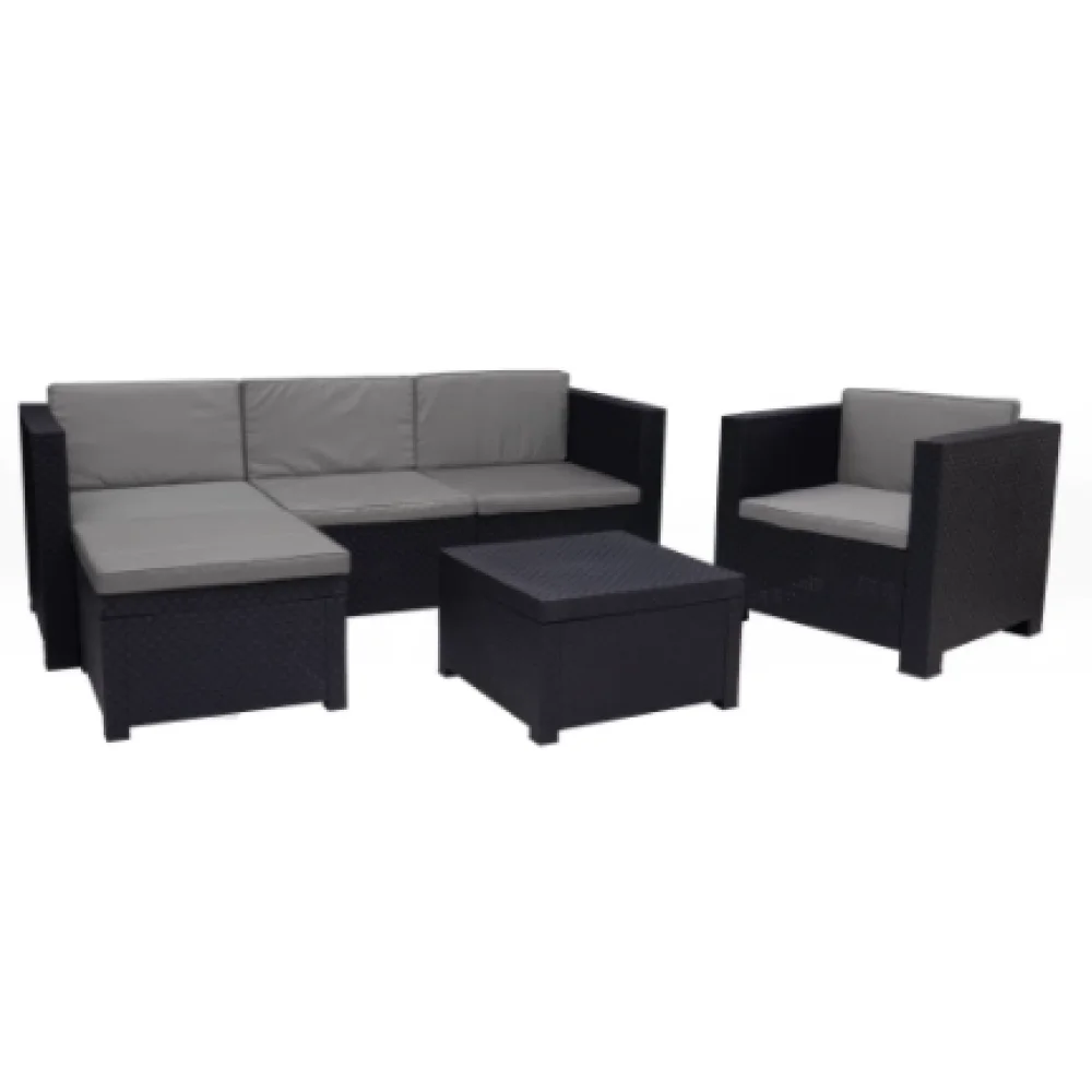 Set de Muebles Exterior SP Berner Manhattan, 5 Plazas, Grafito 🌿