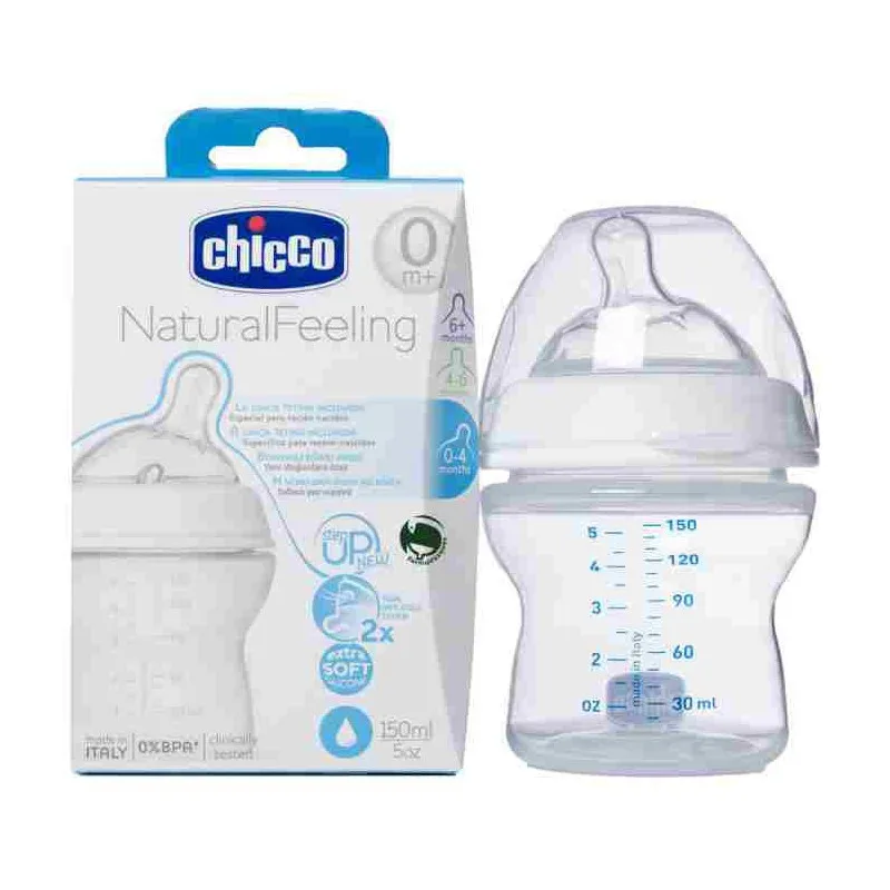 CHICCO BIBERON NATURAL FEELING 0 M+ 150 ML FLUJO NORMAL