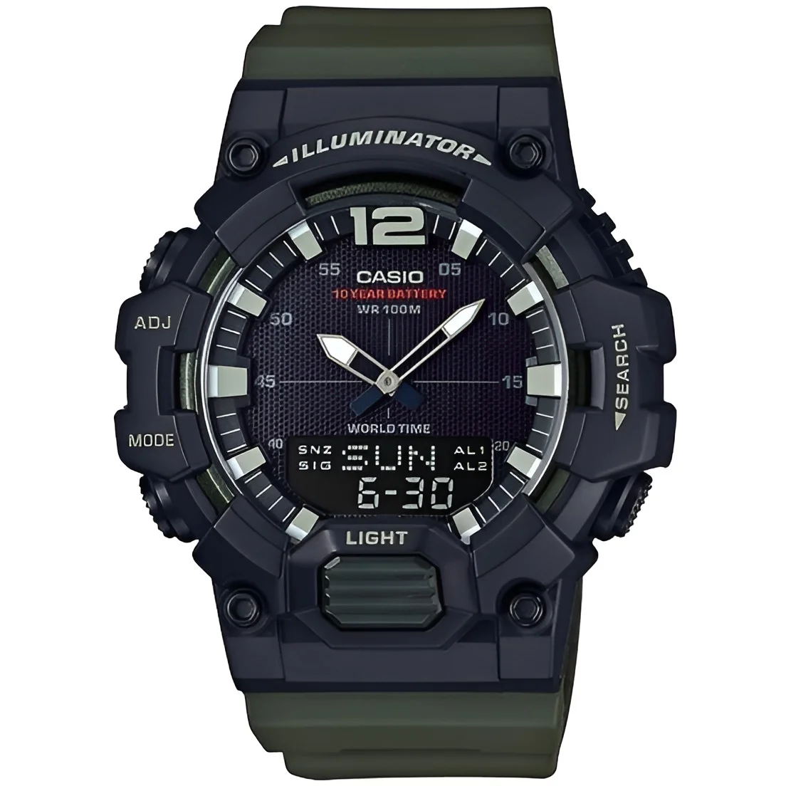 Reloj Casio HDC-700-3AV Original analogico y digital 100m WR Hora mundial Luz LED