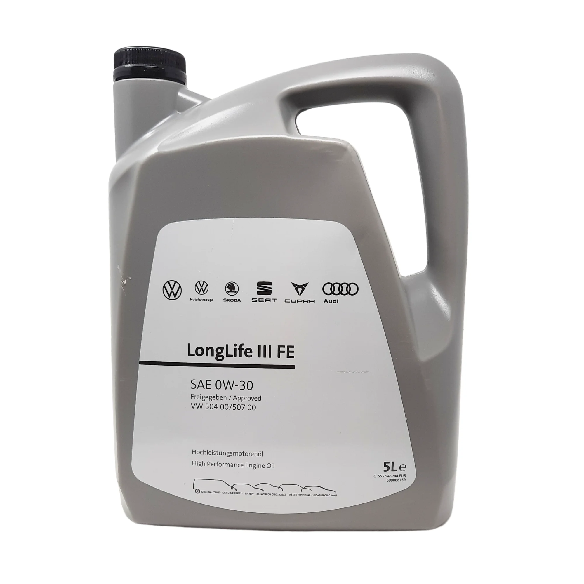 Original Volkswagen 0W30 5L oil-VW 504.00 and VW 507.00 - Long Life for Long engine Life-high quality lubricant and Superior performance-Compatible with vehicle group VAG (Volkswagen, Seat, Audi, cupra, Skoda)-optimal motor protection