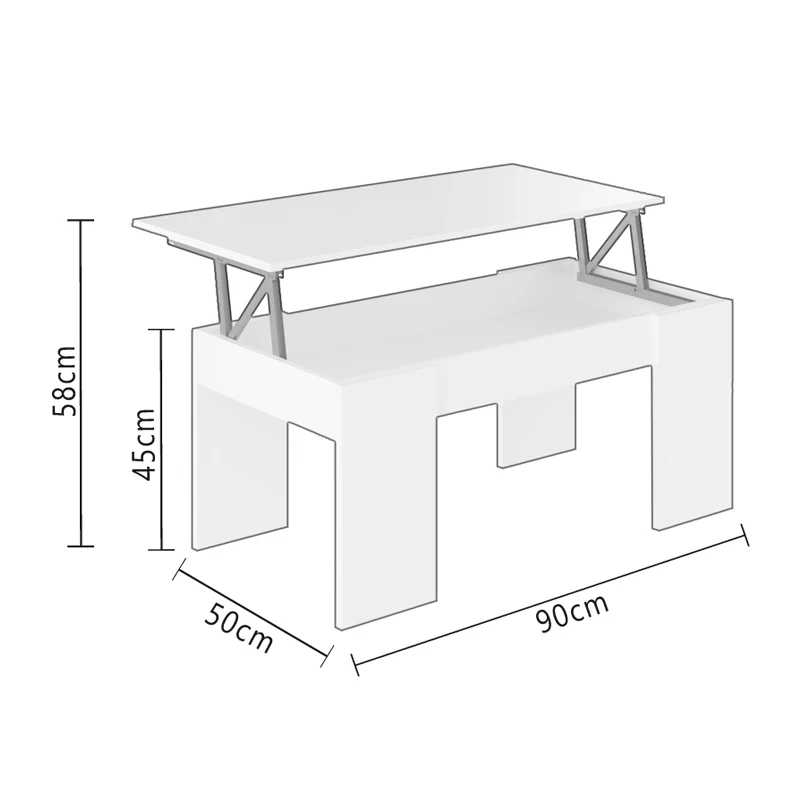 Dormidan-MC4 lifting coffee table, dining room or auxiliary, greater thickness and stability.