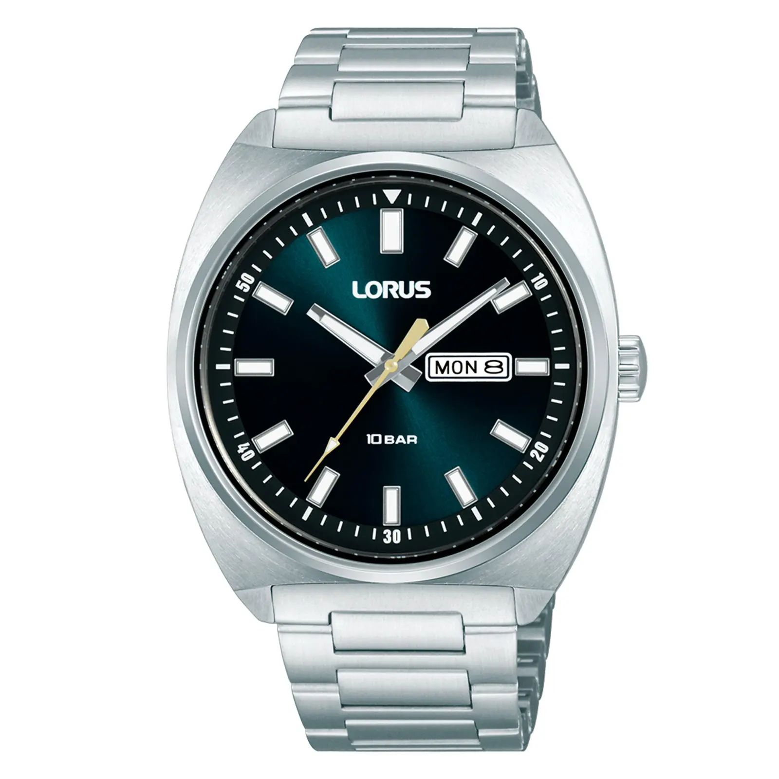 Lorus Reloj Hombre Caja De Acero Pulsera Acero De Color Plata Resistente Al Agua 10 Atm