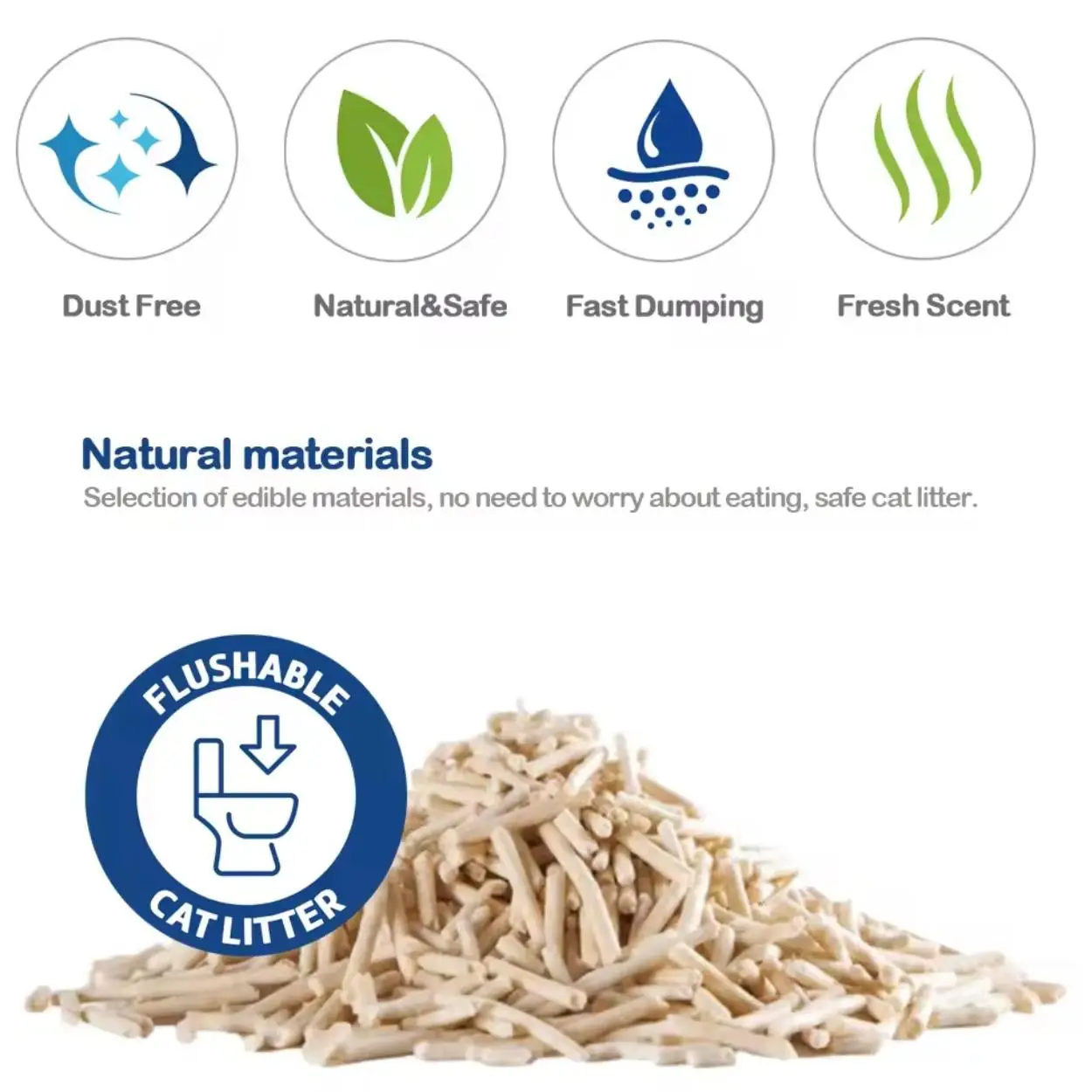 Tofu Cat Litter Pack of 4 Lavender, 2kg Each, Natural and Biodegradable, High Absorption, Dust Free, Easy Clumping, Flushable Cat Sand for Odor Control