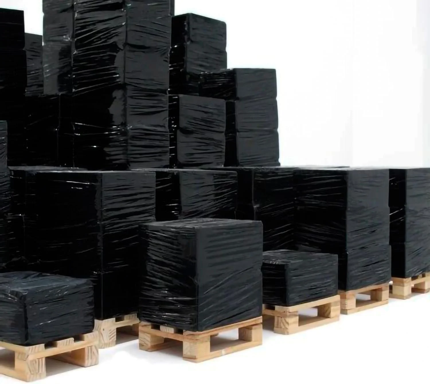 Transparent or Black Film for Packing 50cm X 200m, 23 Microns Paper Roll Resistant Plastic Film with High Elasticity for Moving and Shipping (Black Packaging Film, 6 Rolls)