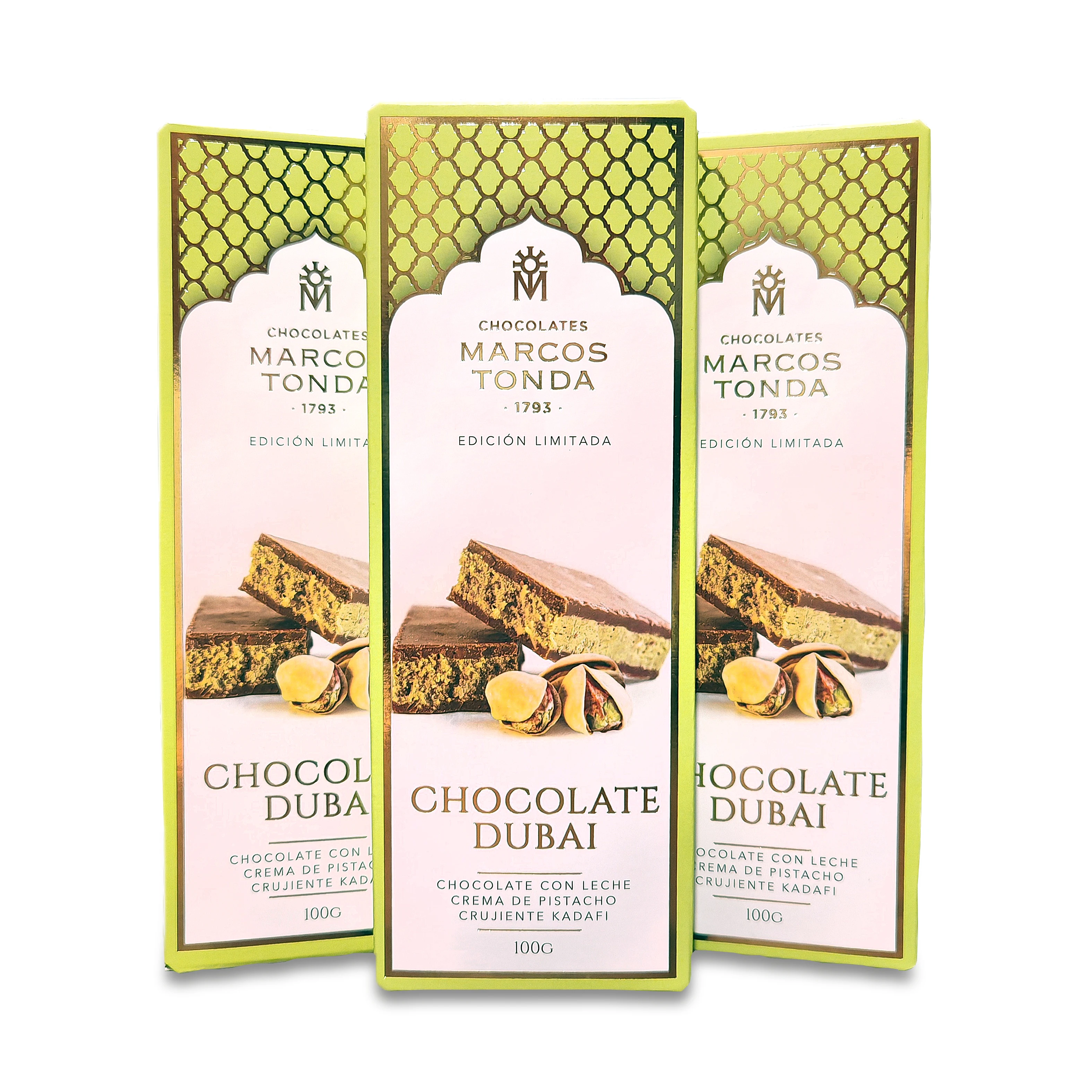 Chocolate dubai de Chocolates Marcos Tonda (Pack de 3 unidades de 100g)