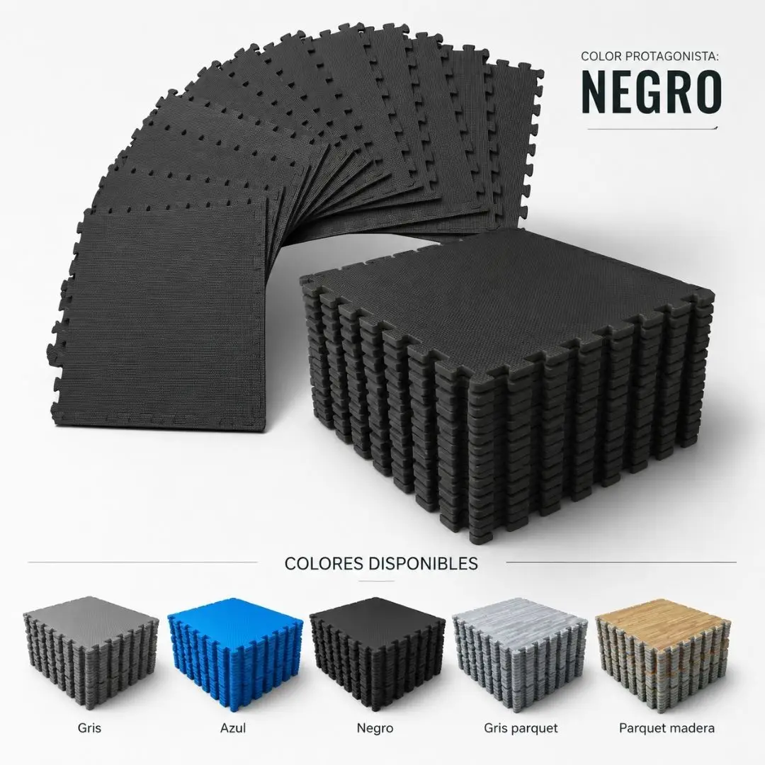 JOWY Pack Esterilla Protector de Suelo Multifuncional 60 x 60 x1 cm– Tatami Puzzle para Gimnasio, Fitness y Uso Doméstico – Alfombra de Espuma Suave de Máxima Protección para Cualquier Superficie