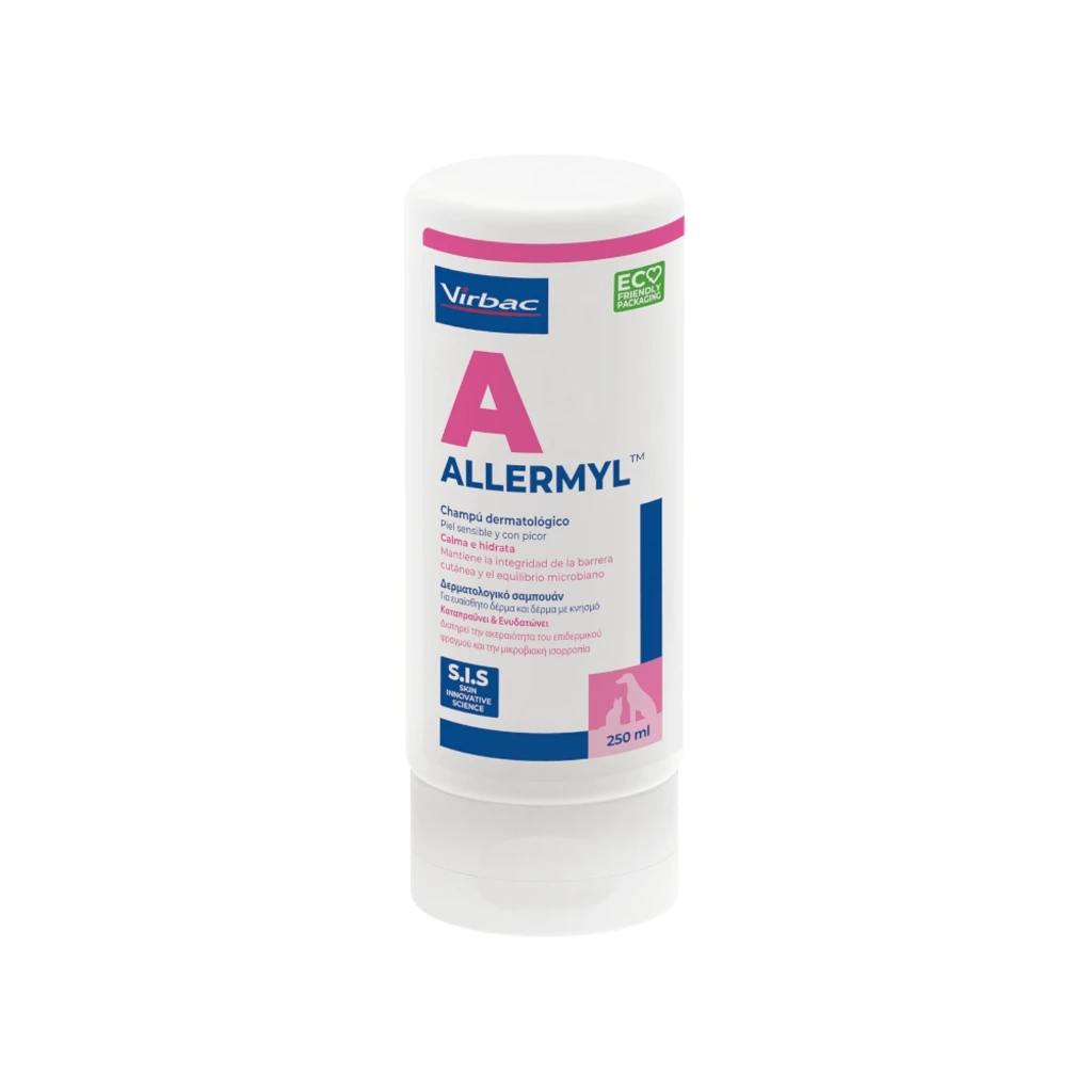 VIRBAC - Allermyl (250 ml) - Champú Dermatológico para Pieles Sensibles o con Picor de Perros y Gatos