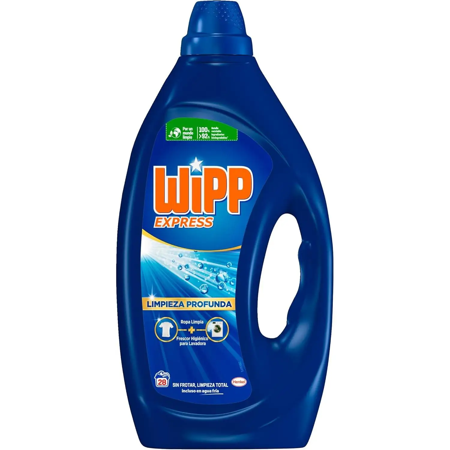Wipp Express- Limpieza Profunda (28 lavados), detergente líquido quitamanchas 28 lavados - 1260ml