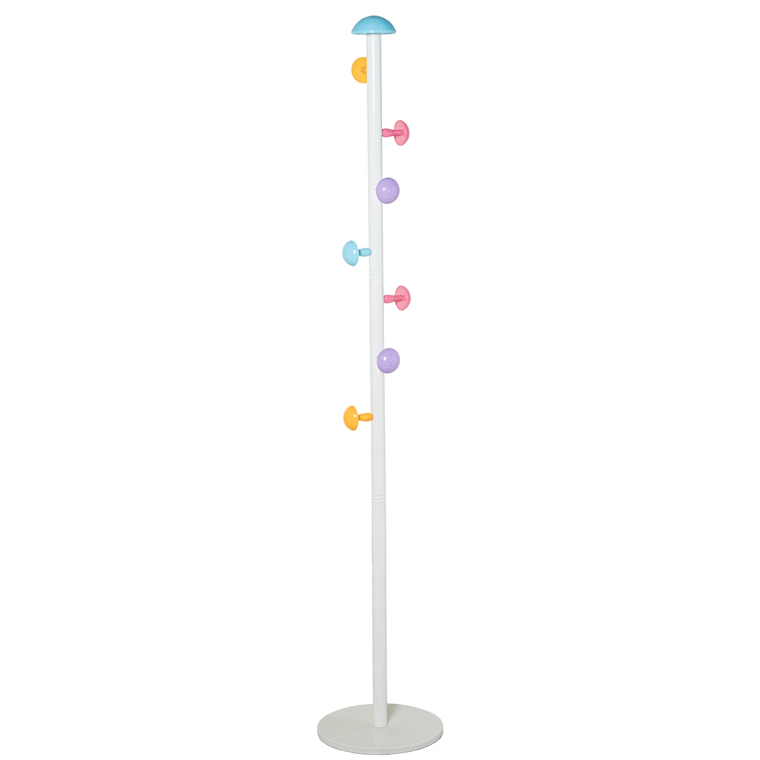 Perchero metal base marmol 6 pomos acrilico colores 29x161cm