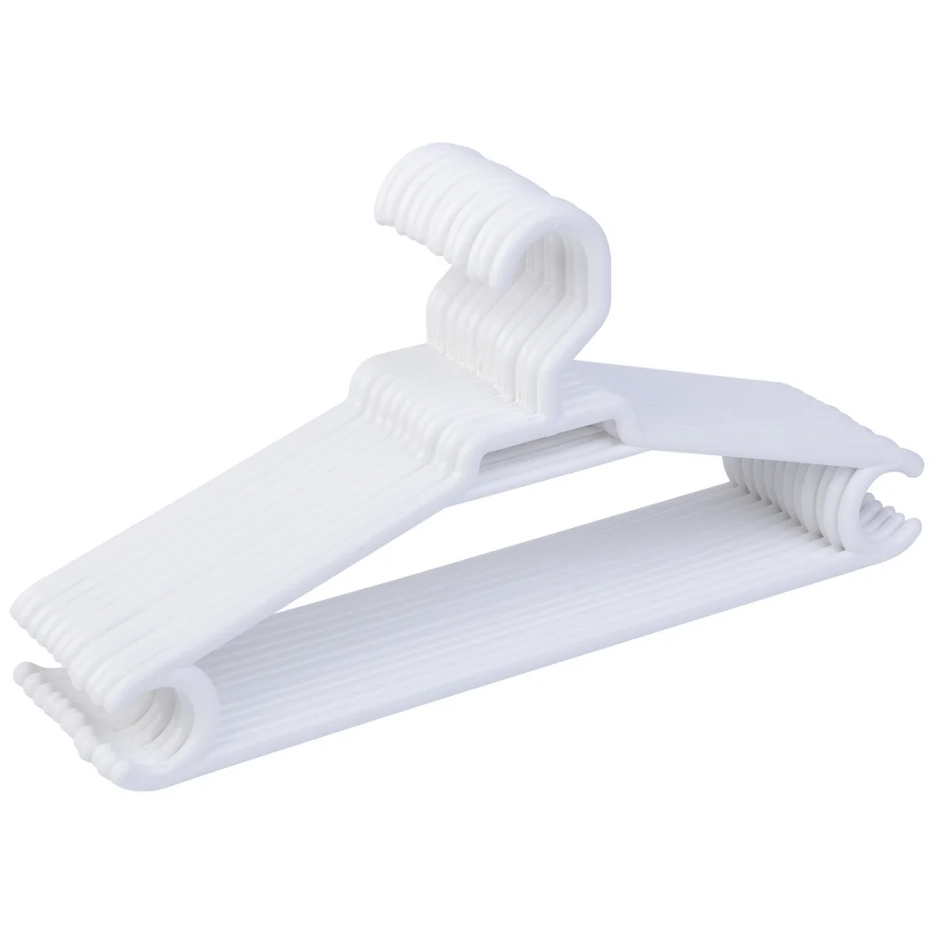 Wonderlust Deco - Super percha de plastico blanca pack de 12 uds 42x0,80x21h cm Blanco 42x0,80x21h cm