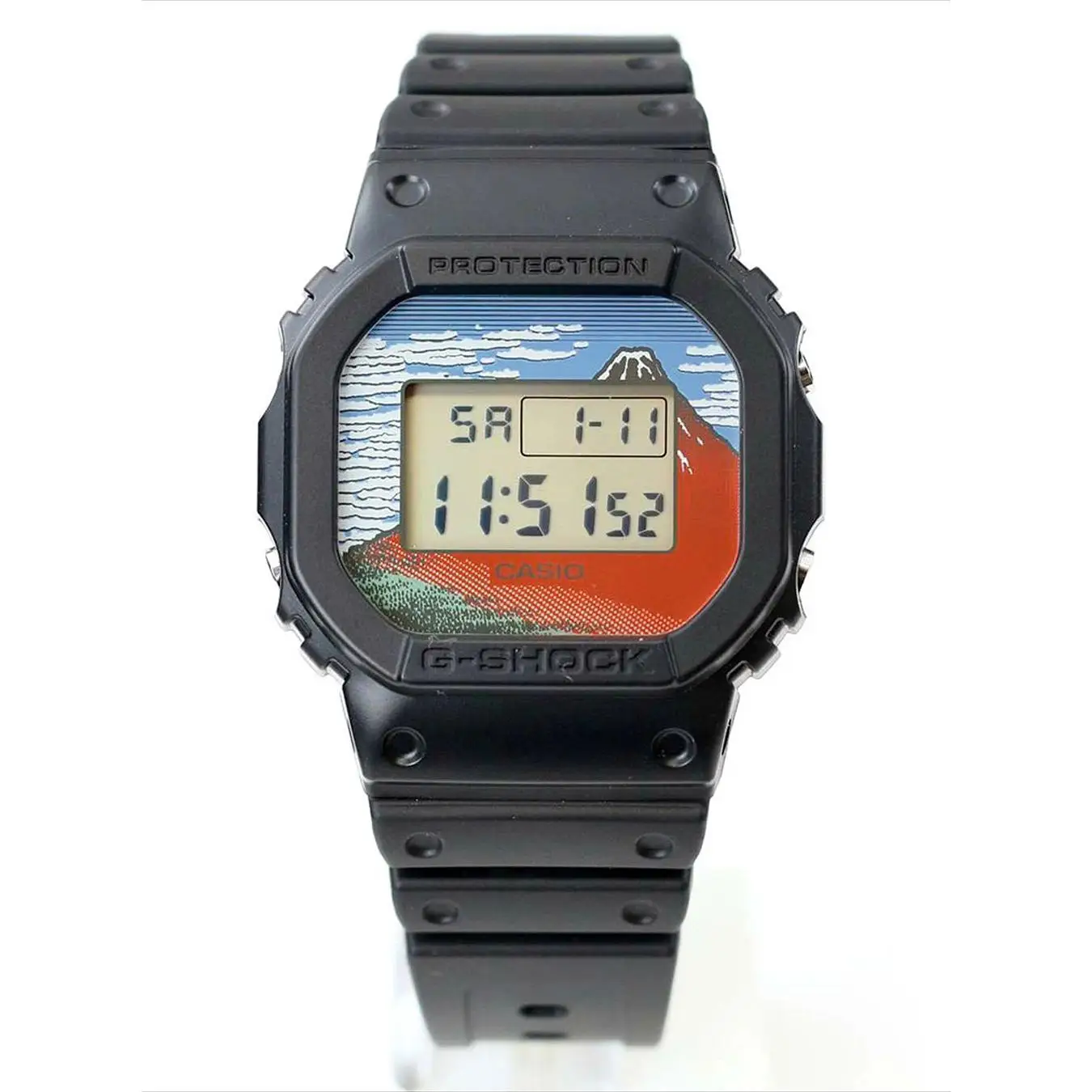 reloj hombre Casio G-SHOCK DW-5600KHG24-1JR JDM Hokusai Katsushika Mount Fuji 42.8mm 200m WR correa de silicona Hecho en Japón JDM