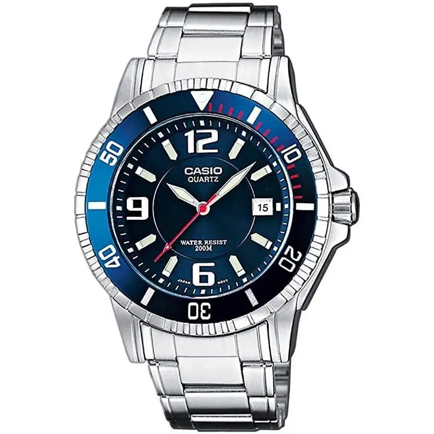 reloj de buceo hombre Casio MTD-1053D-2A dial azul correa acero 200m water resist