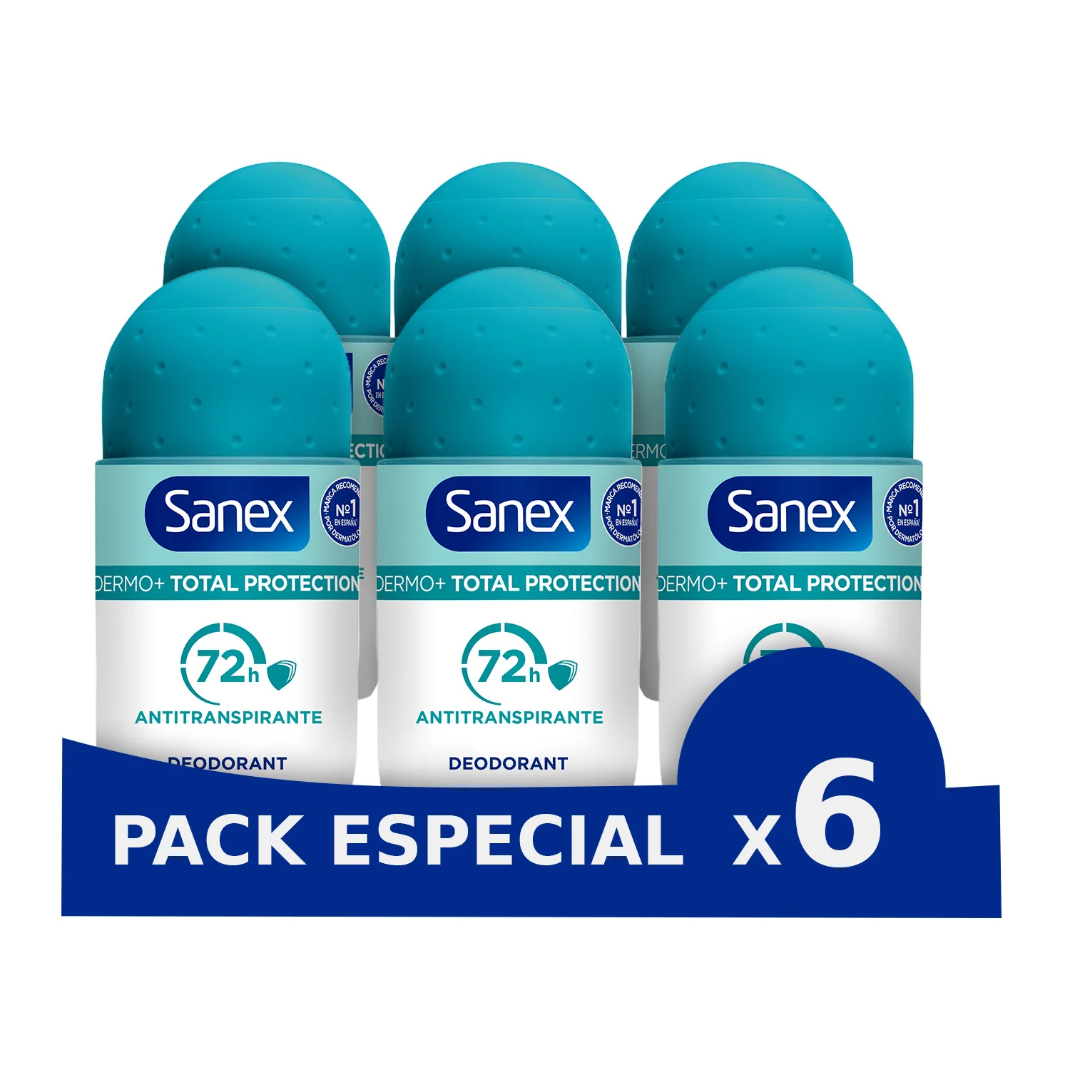 Desodorante Roll-On Sanex Dermo+ Total Protection 72-Horas Antitranspirante 50ml