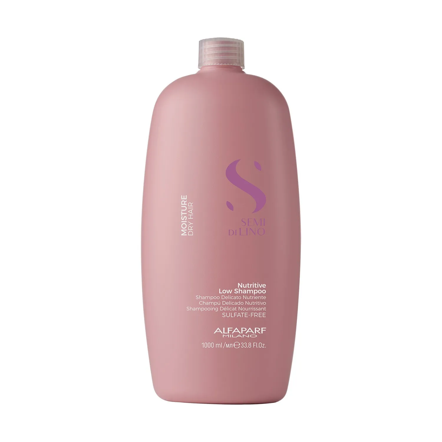 Alfaparf semidilino moisture nutritive low champú 1000 ml, champú hidratante. limpia delicadamente y nutre la fibra capilar.