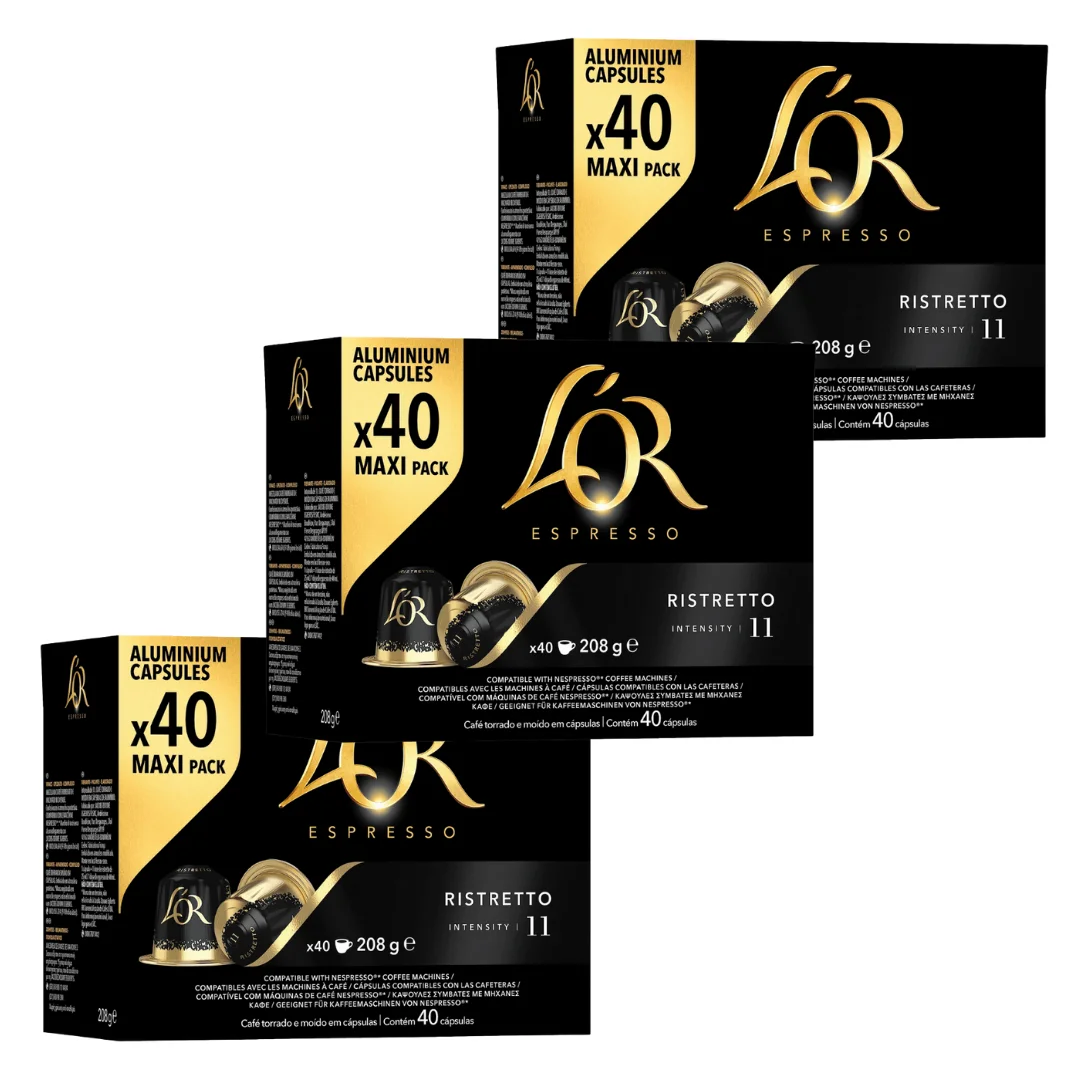 L'Or Cafe Espresso Ristretto Nespresso® Compatible MAXI PACK 40 Cápsulas - PACK 3 UDS - QUMIR — oferta en AliExpress