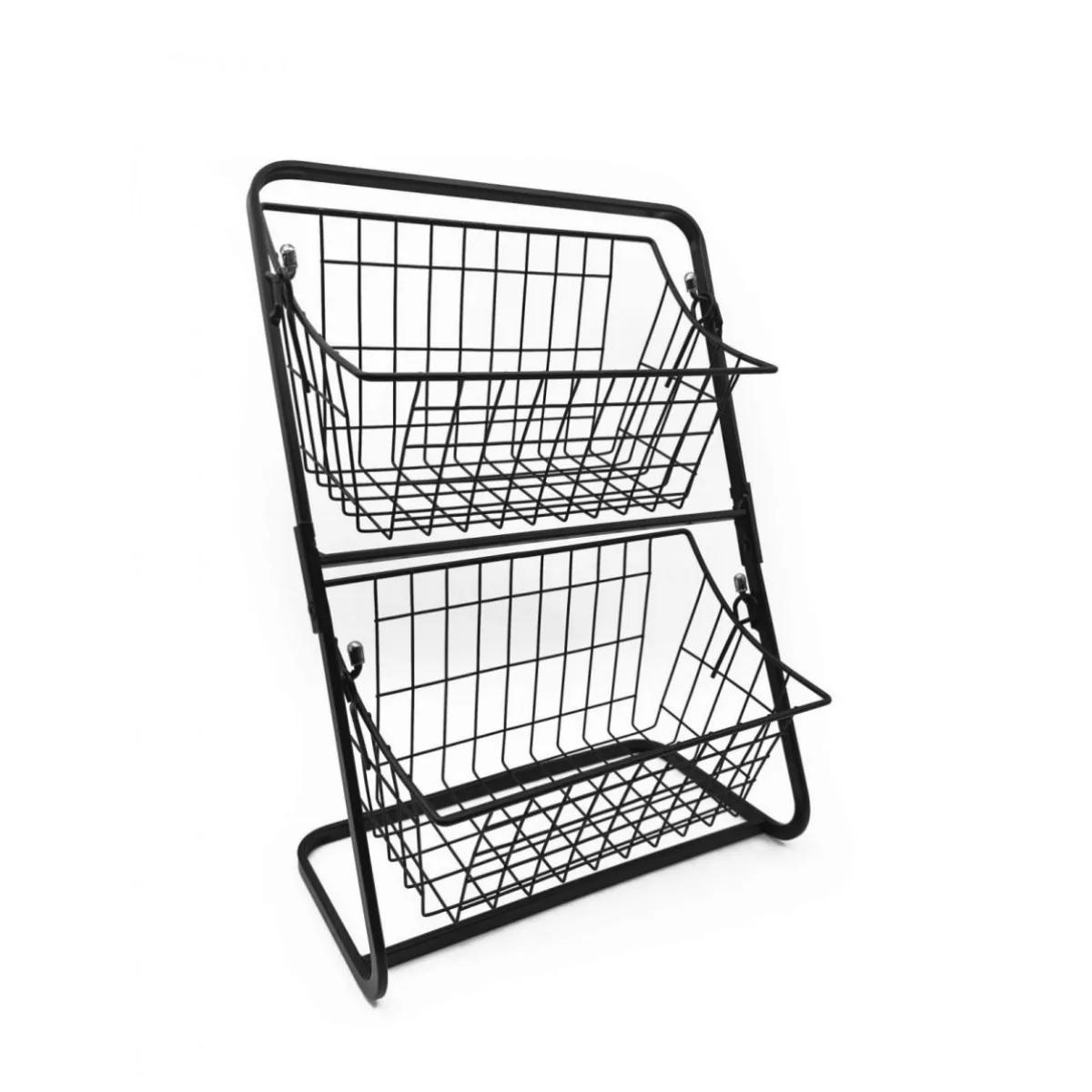 ZYLX SHOPPING – Frutero Metálico Doble 28×18×39 cm | Cesta Organizadora de Cocina con 2 Niveles | Acabado Mate