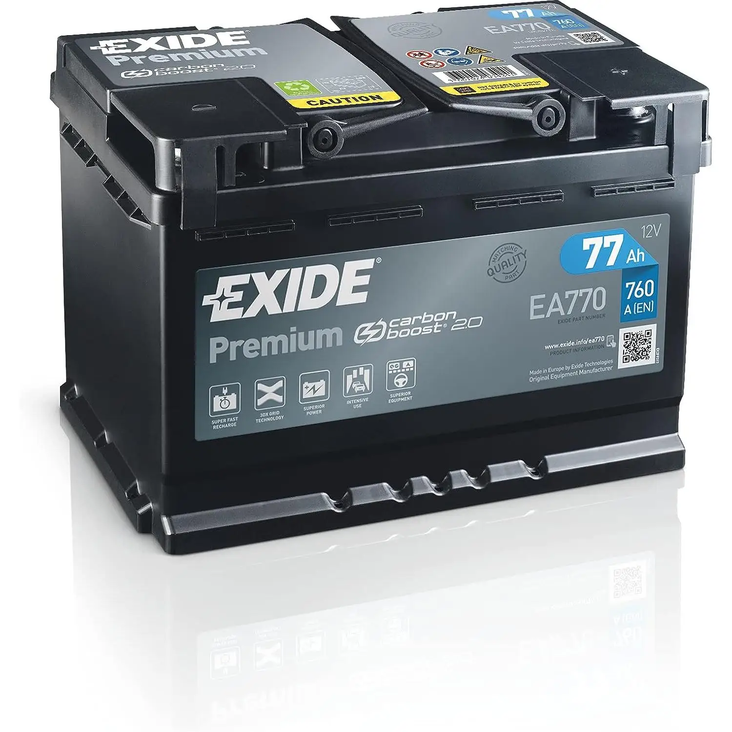 Exide EA770-L3 Premium 12V 77Ah starter battery